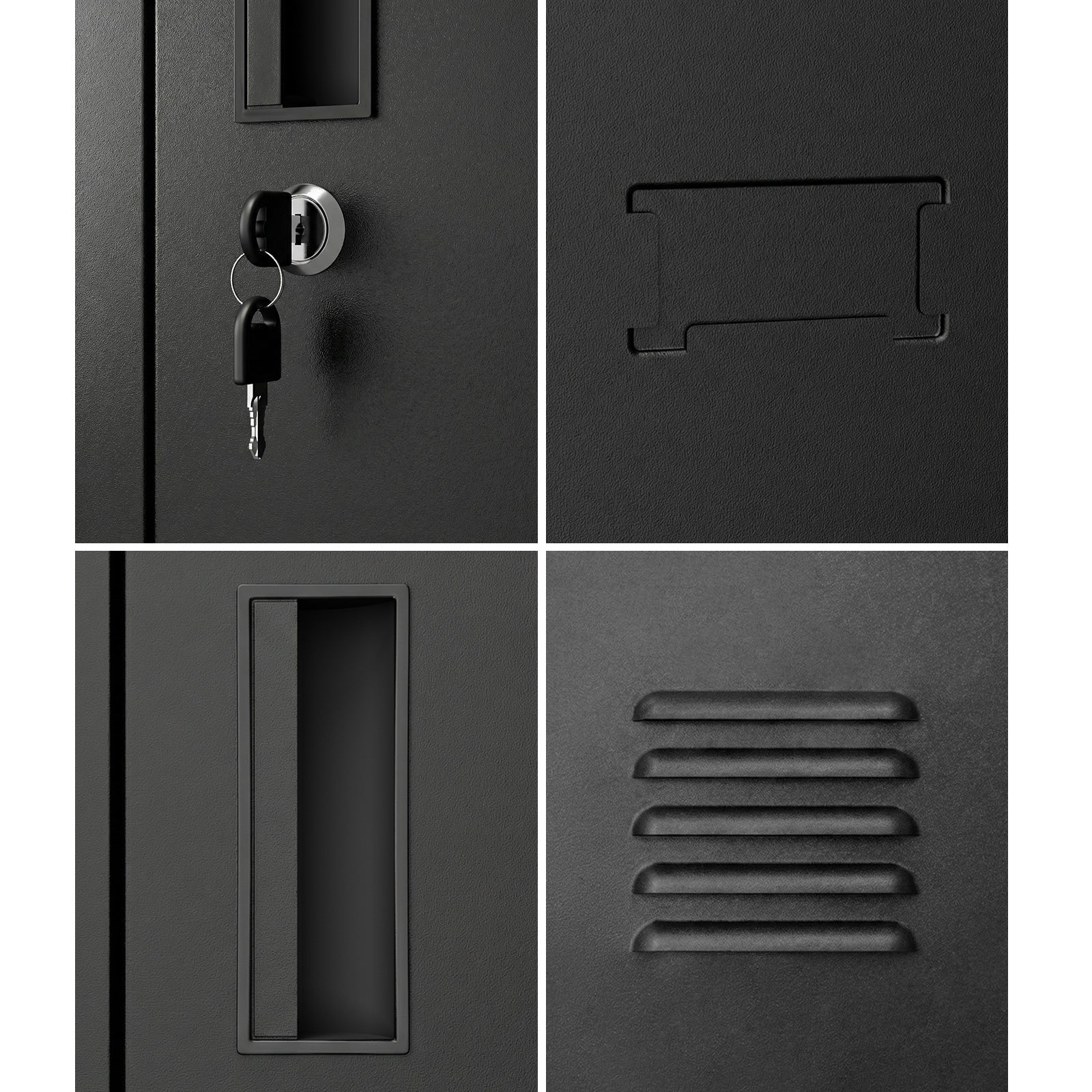 Oikiture 9 Doors Locker Cabinet Steel Storage Cupboard Office School Gym Black - Sunyee