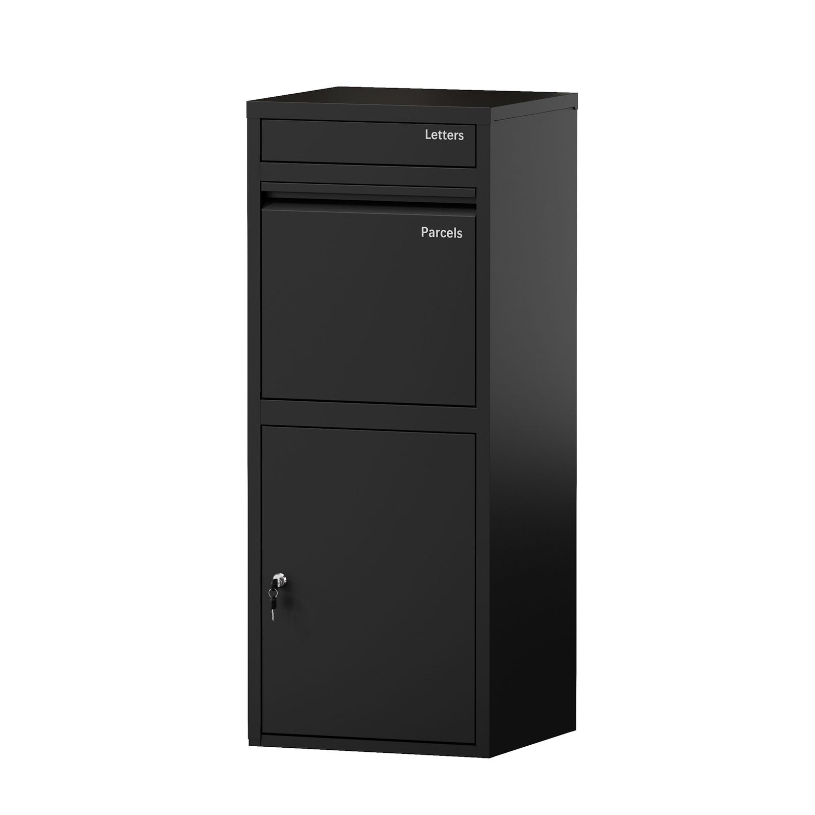 Oikiture Steel Parcel Letterbox Drop Box Package Lockable Storage Black