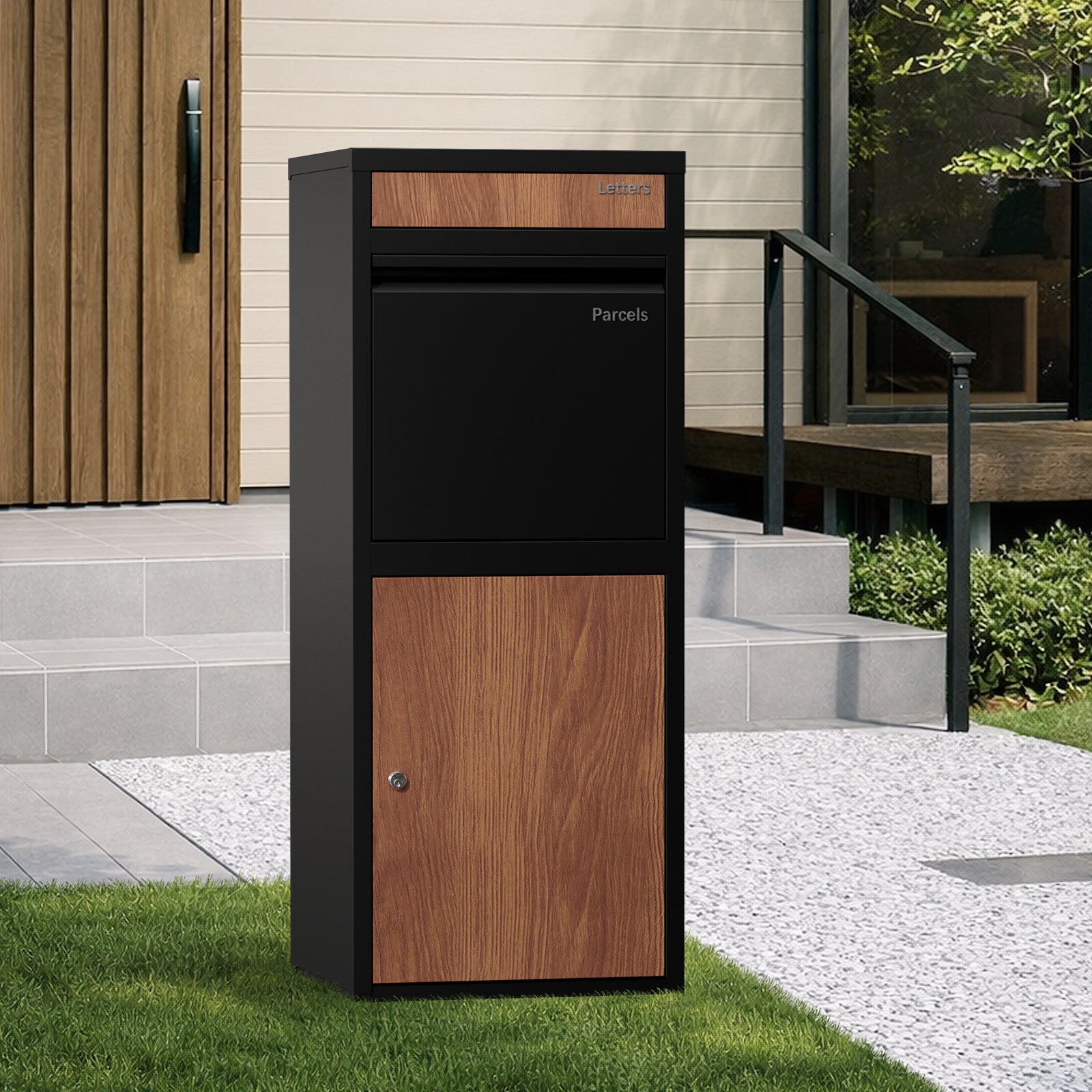 Oikiture Steel Parcel Letterbox Drop Box Package Lockable Storage