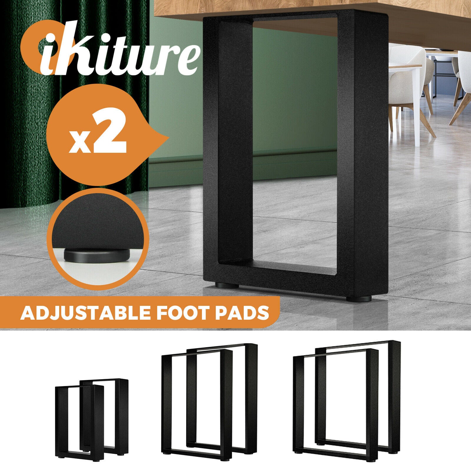 Oikiture 2X/4X Coffee Dining Table Legs Bench Box DIY Steel Metal Industrial