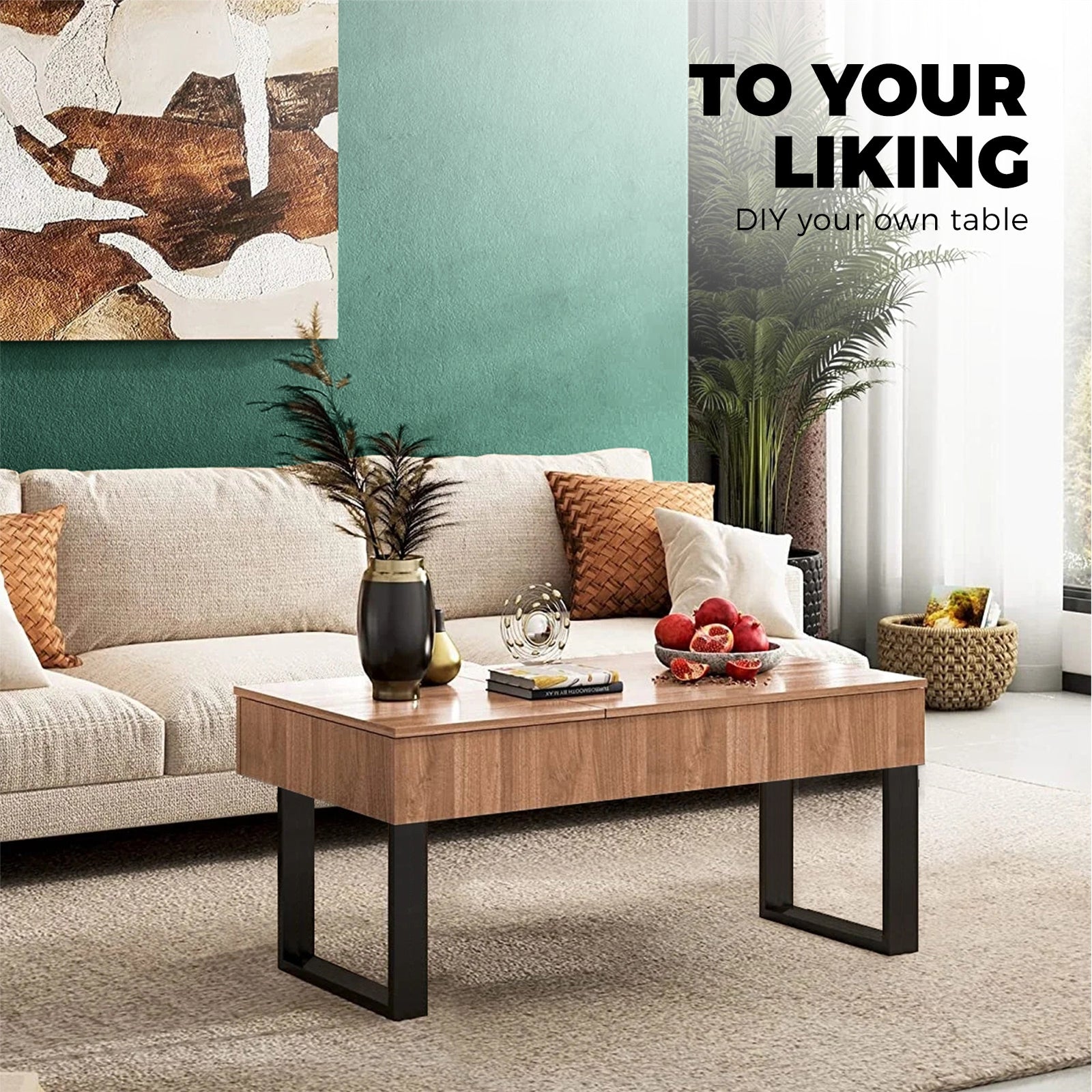Oikiture 2X/4X Coffee Dining Table Legs Bench Box DIY Steel Metal Industrial