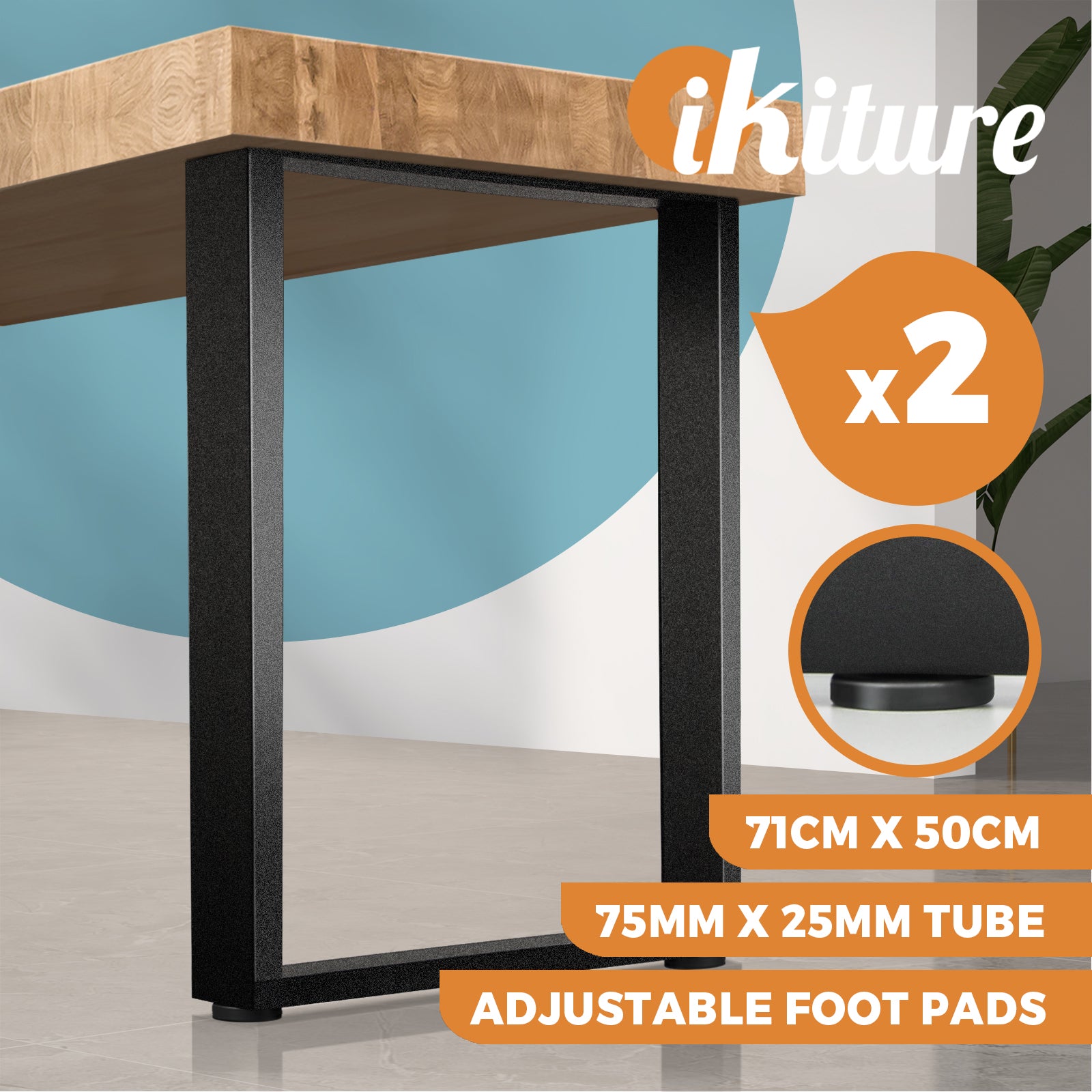 Oikiture 2X/4X Coffee Dining Table Legs Bench Box DIY Steel Metal Industrial