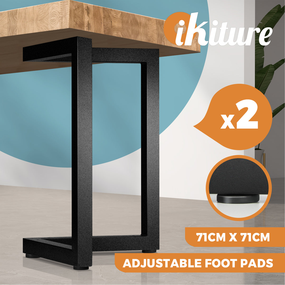 Oikiture 2X/4X Coffee Dining Table Legs Bench DIY Steel Metal Industrial Black