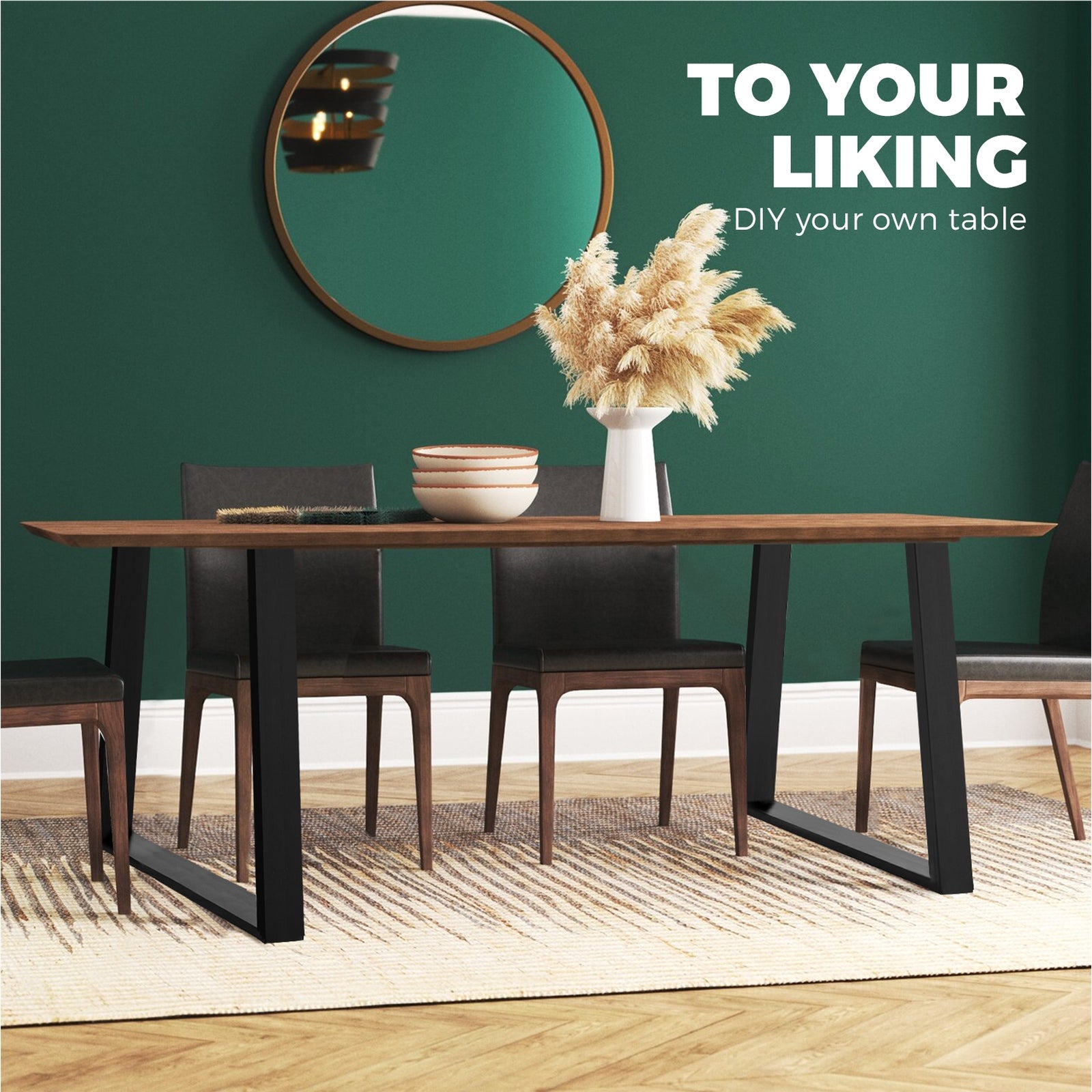 Oikiture 2x Coffee Dining Table Legs Industrial Vintage Bench Trapezoid Metal