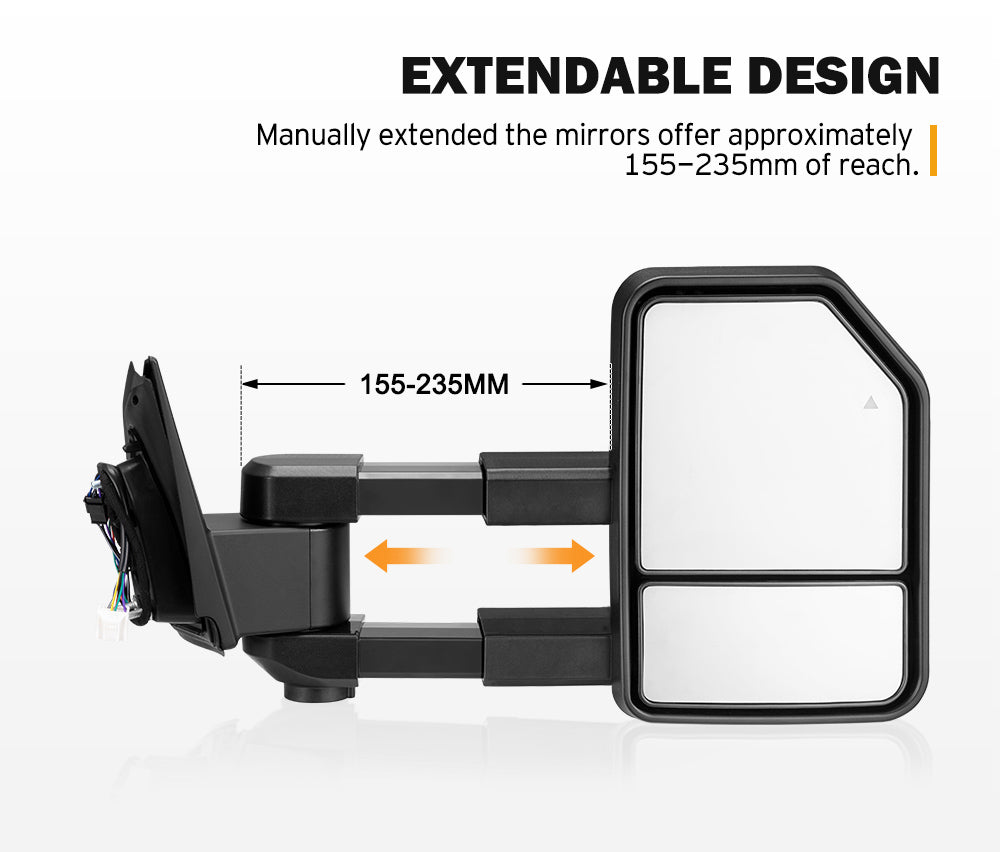 San Hima Extendable Towing Mirrors Gen2 for Mazda BT-50 BT50 TF Series JUL 2020-On - Sunyee