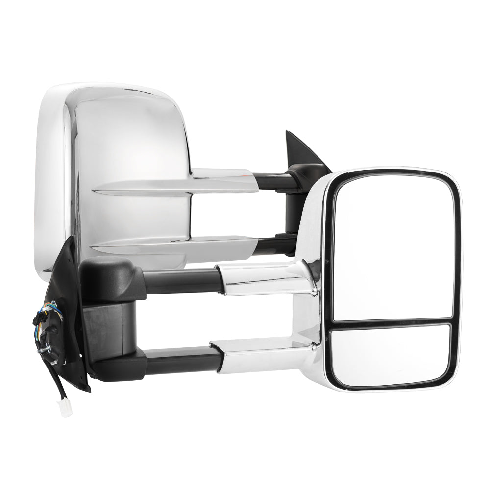 San Hima Pair Towing Mirrors Extendable for Toyota Hilux 2005-2015 N70 Silver - Sunyee