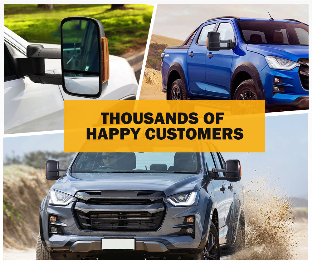 San Hima Extendable Towing Mirrors Gen1 For Isuzu D-MAX DMAX 2020/08-ON