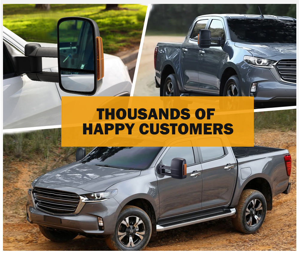 San Hima Extendable Towing Mirrors Gen1 For Mazda BT-50 BT50 TF Series 2021/07-ON