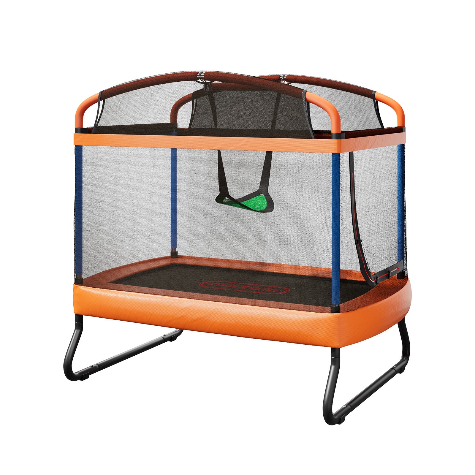 Mazam 6FT Kids Jumping Trampoline with Swing Bar Rectangular Safety Enclosure - Sunyee