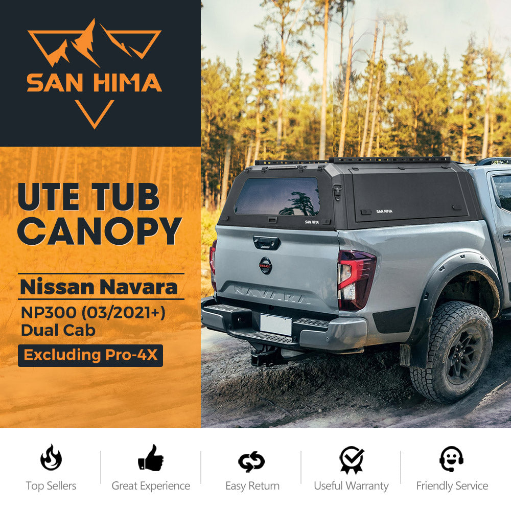 San Hima UTE Tub Canopy For Nissan Navara NP300 2021-On Dual Cab Not Fit Pro-4X - Sunyee