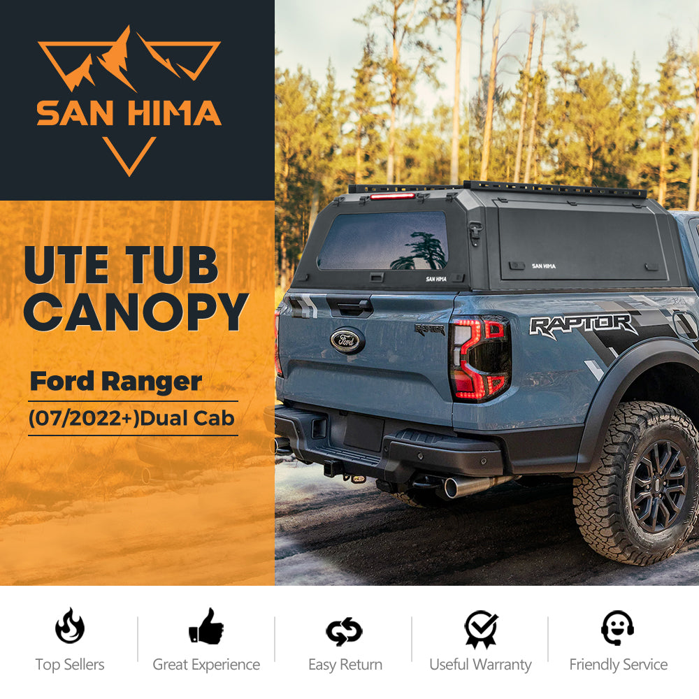 San Hima UTE Tub Canopy For Ford Ranger Next Gen PY 07/2022–On Dual Cab - Sunyee