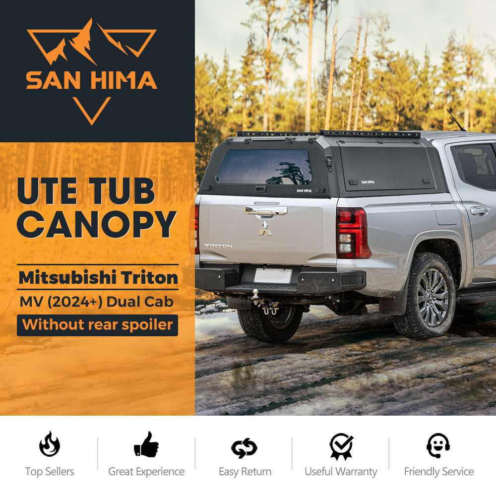 San Hima UTE Tub Canopy For Mitsubishi Triton MV 2024-On Dual Cab Without Rear Spoiler - Sunyee