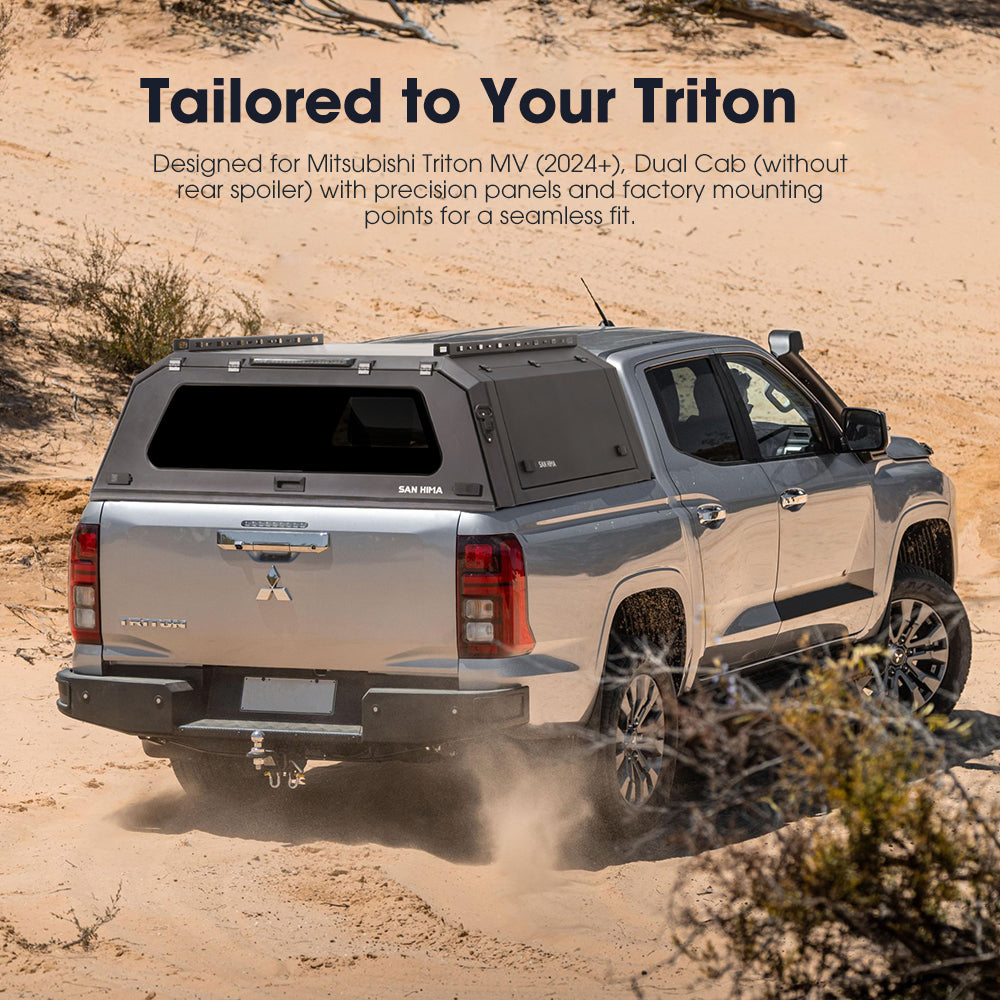 San Hima UTE Tub Canopy For Mitsubishi Triton MV 2024-On Dual Cab Without Rear Spoiler - Sunyee