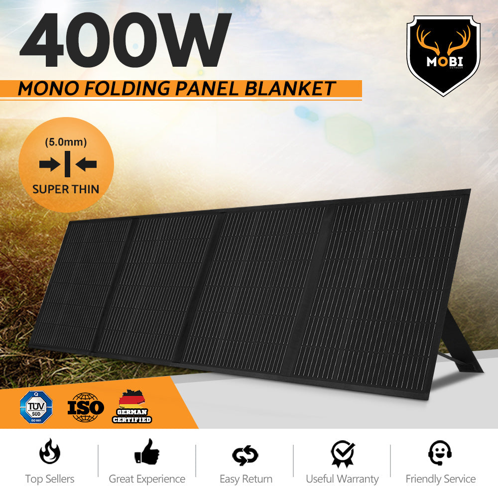 MOBI 400W Solar Blanket Mono Portable Folding Solar Panel Kit 12V Battery Charge - Sunyee