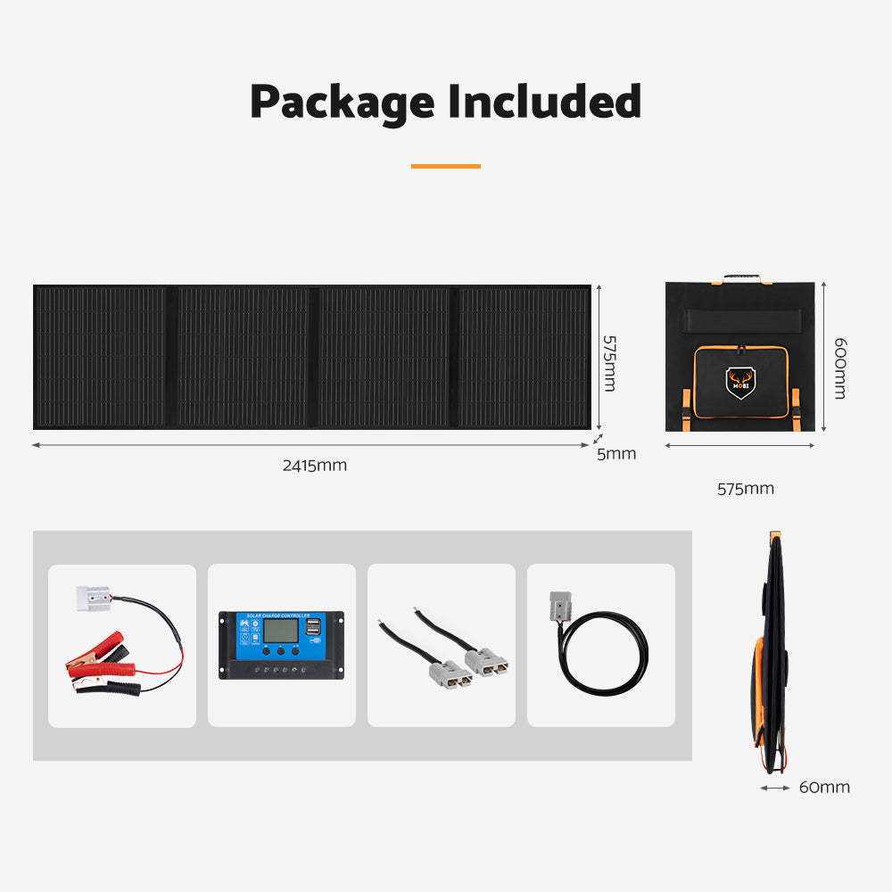 MOBI 400W Solar Blanket Mono Portable Folding Solar Panel Kit 12V Battery Charge - Sunyee