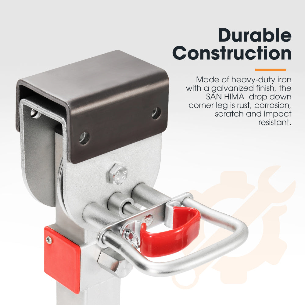 4x400mm Drop Down Corner Legs W/Handle Steel Base Caravan Stabilizer Leg 1200LBS - Sunyee