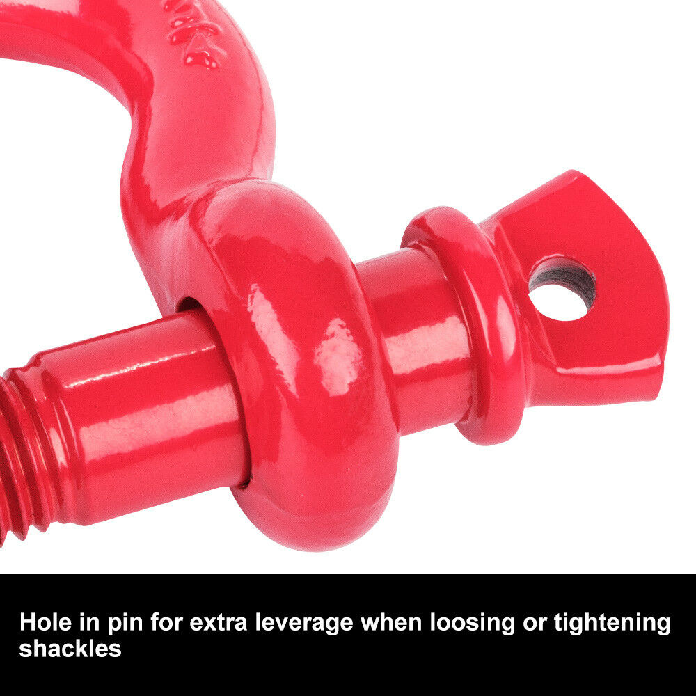 4.75T Bow Shackle WLL 4.75Ton Rated 20mm 4WD Recovery Tow Car Trailer 2PCS - Sunyee