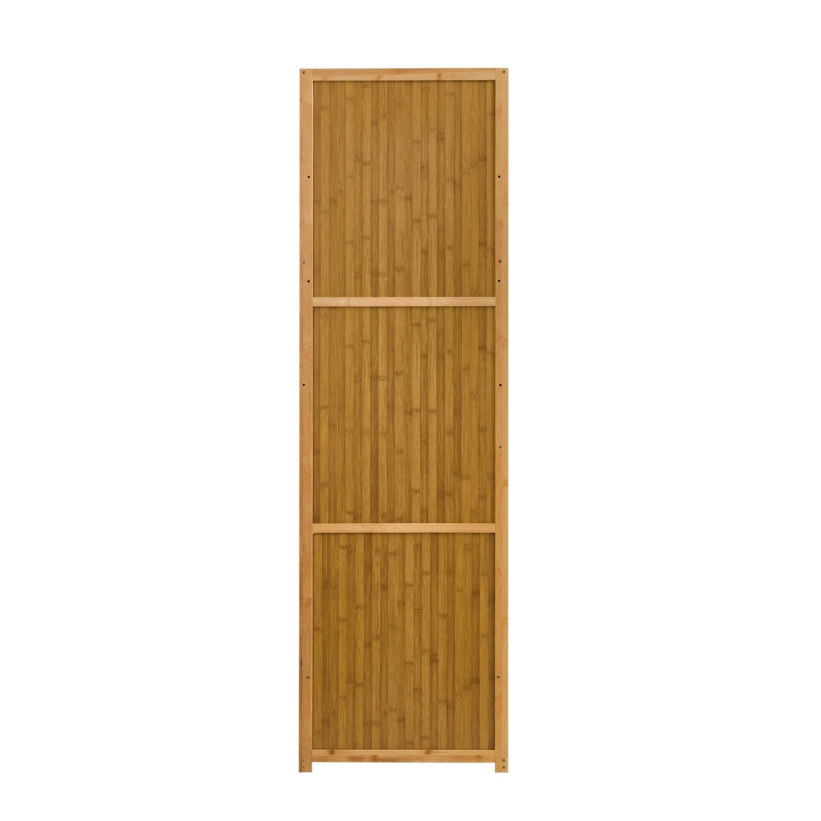 Oikiture Bamboo Wardrobe Large Clothes Storage Cabinet 8 Doors with 7 Shelves