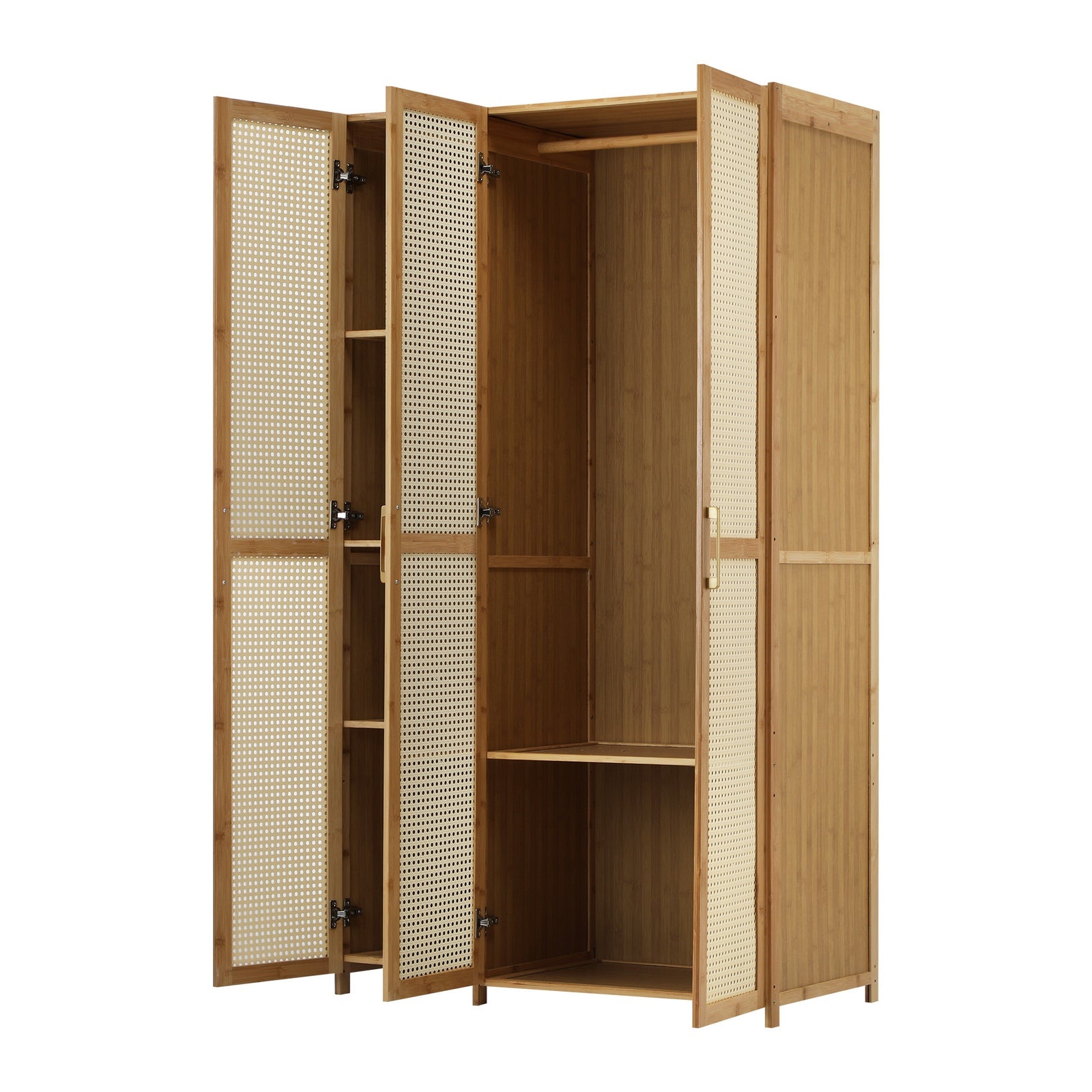 Oikiture Wardrobe Clothes Storage Cabinet Large Cupboard 3 Doors 6 Shelves