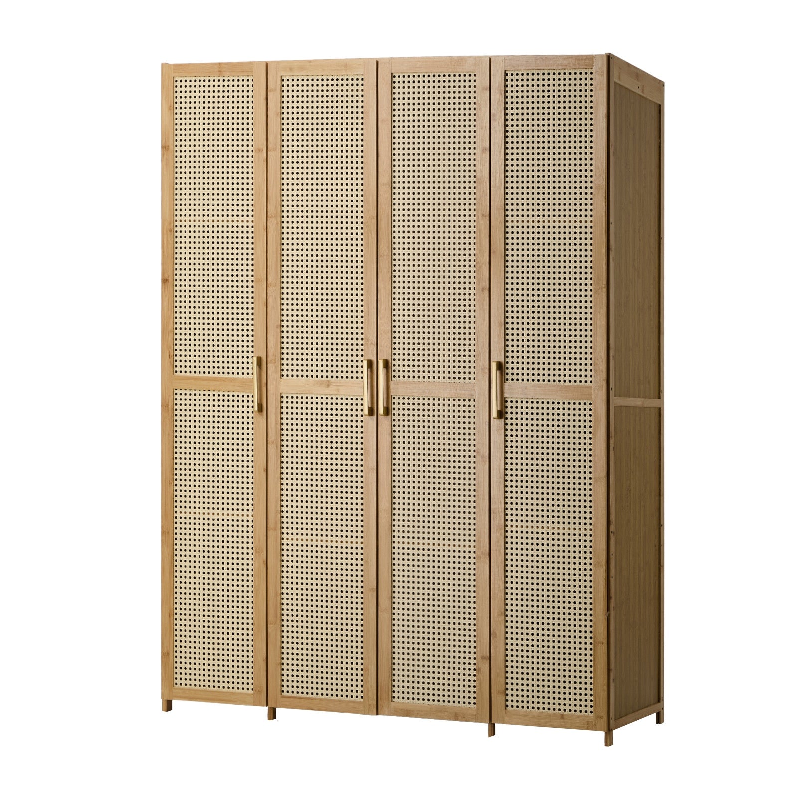 Oikiture Wardrobe Clothes Storage Cabinet Large Cupboard 4 Doors 10 Shelves