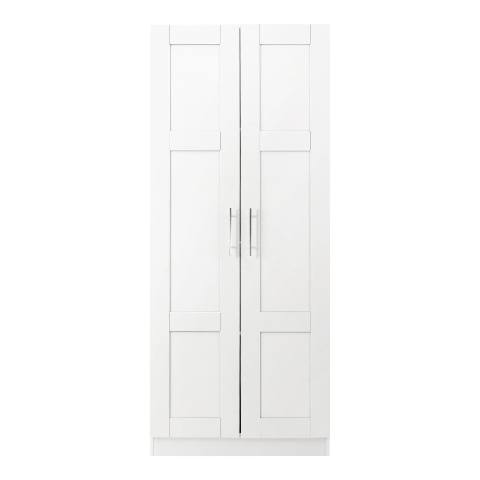 Oikiture Wardrobe Clothes Storage Cabinet Large Cupboard 2 Doors 4 Shelves White - Sunyee