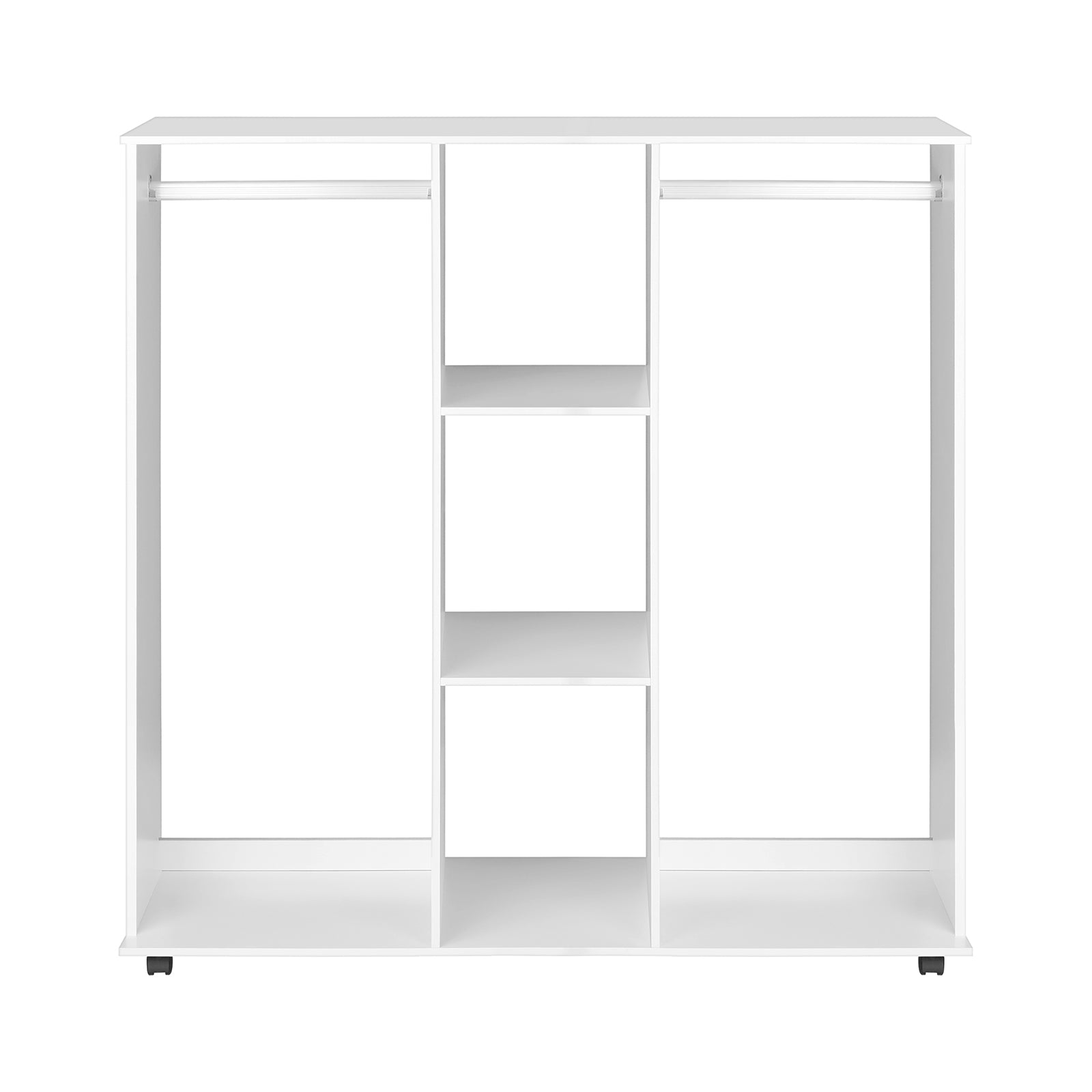 Single Mobile Open Wardrobe Storage Shelves Organizer With Clothes