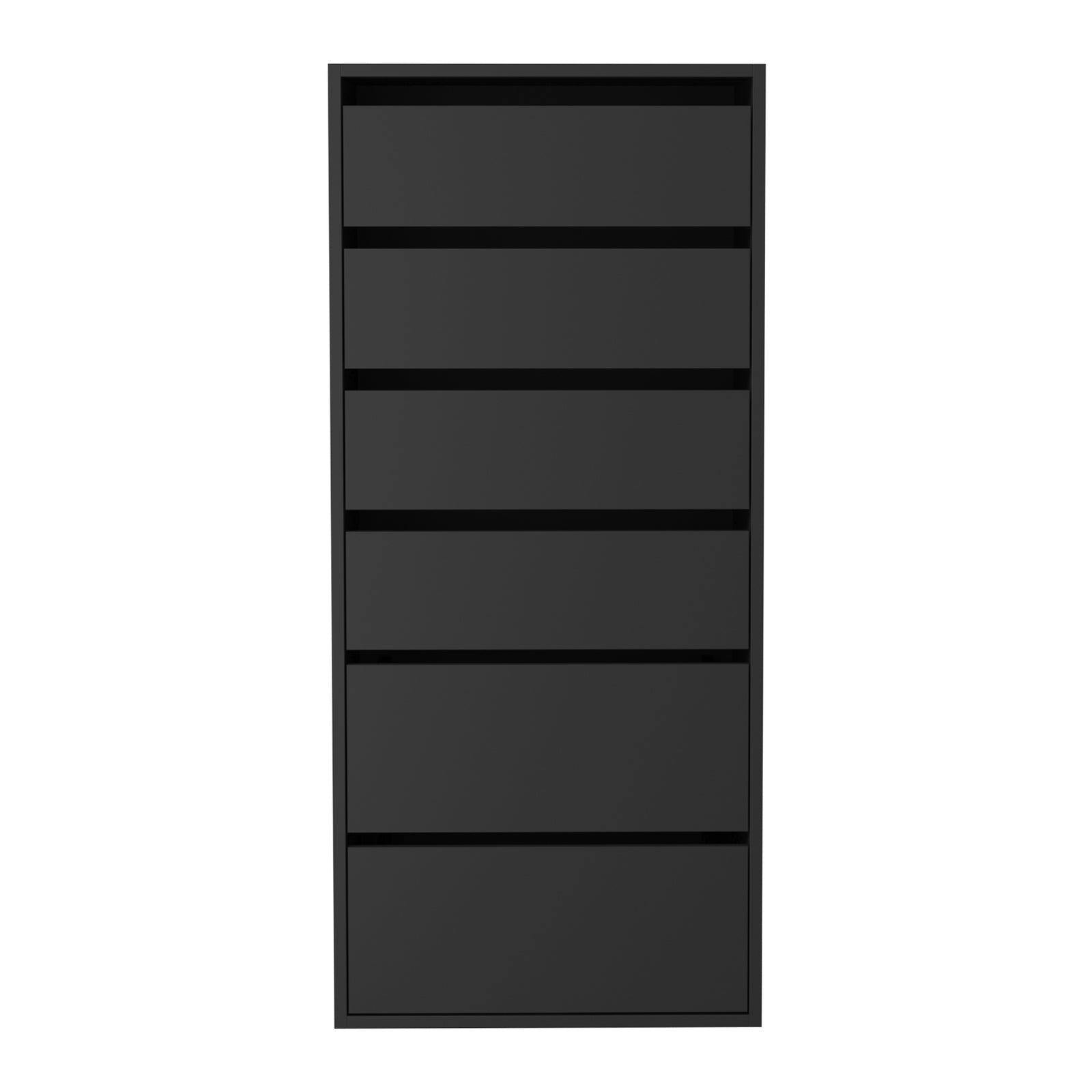 Oikiture Wardrobe Shelf Unit 6 Chest of Drawers Clothes Storage Cabinet Black