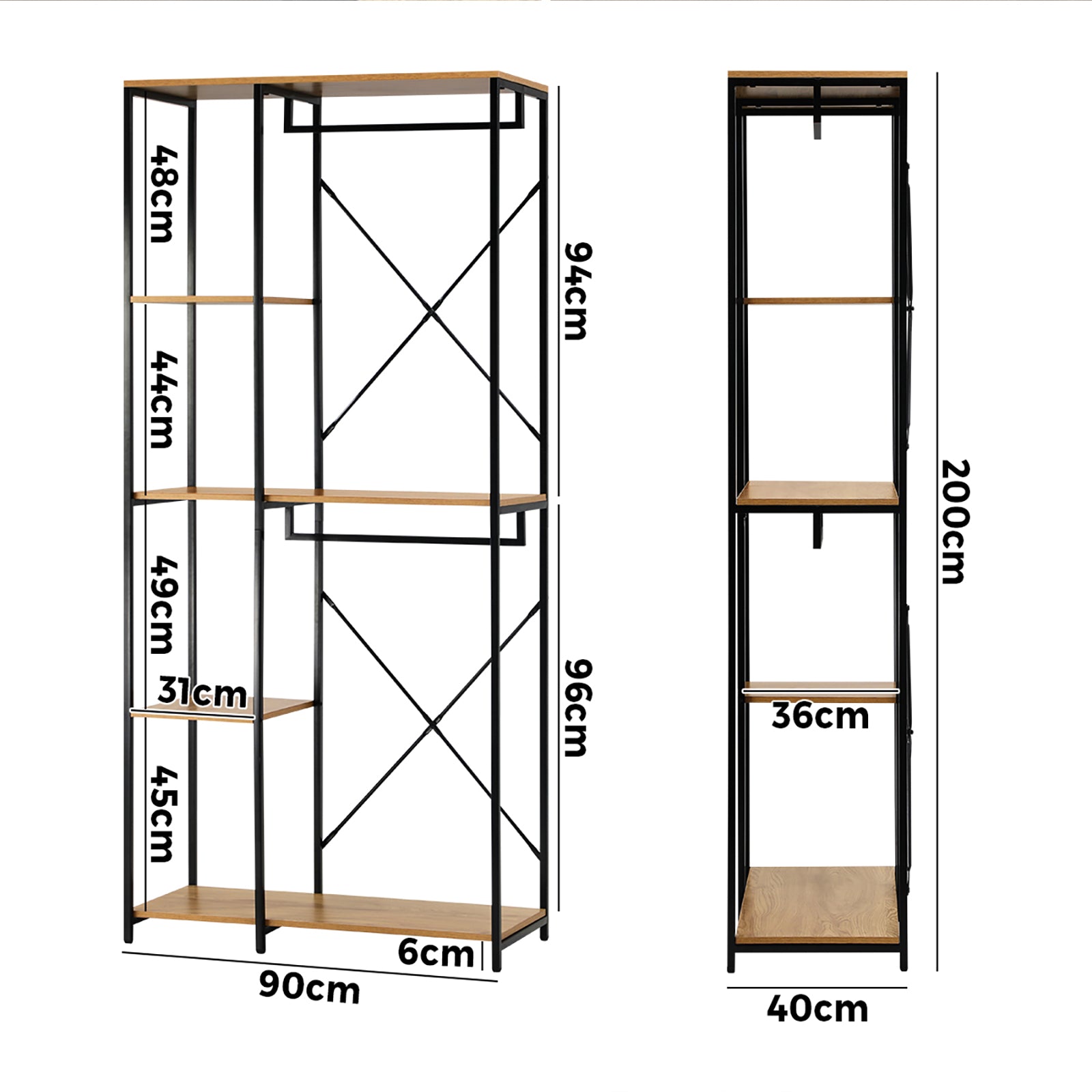 Oikiture Open Wardrobe