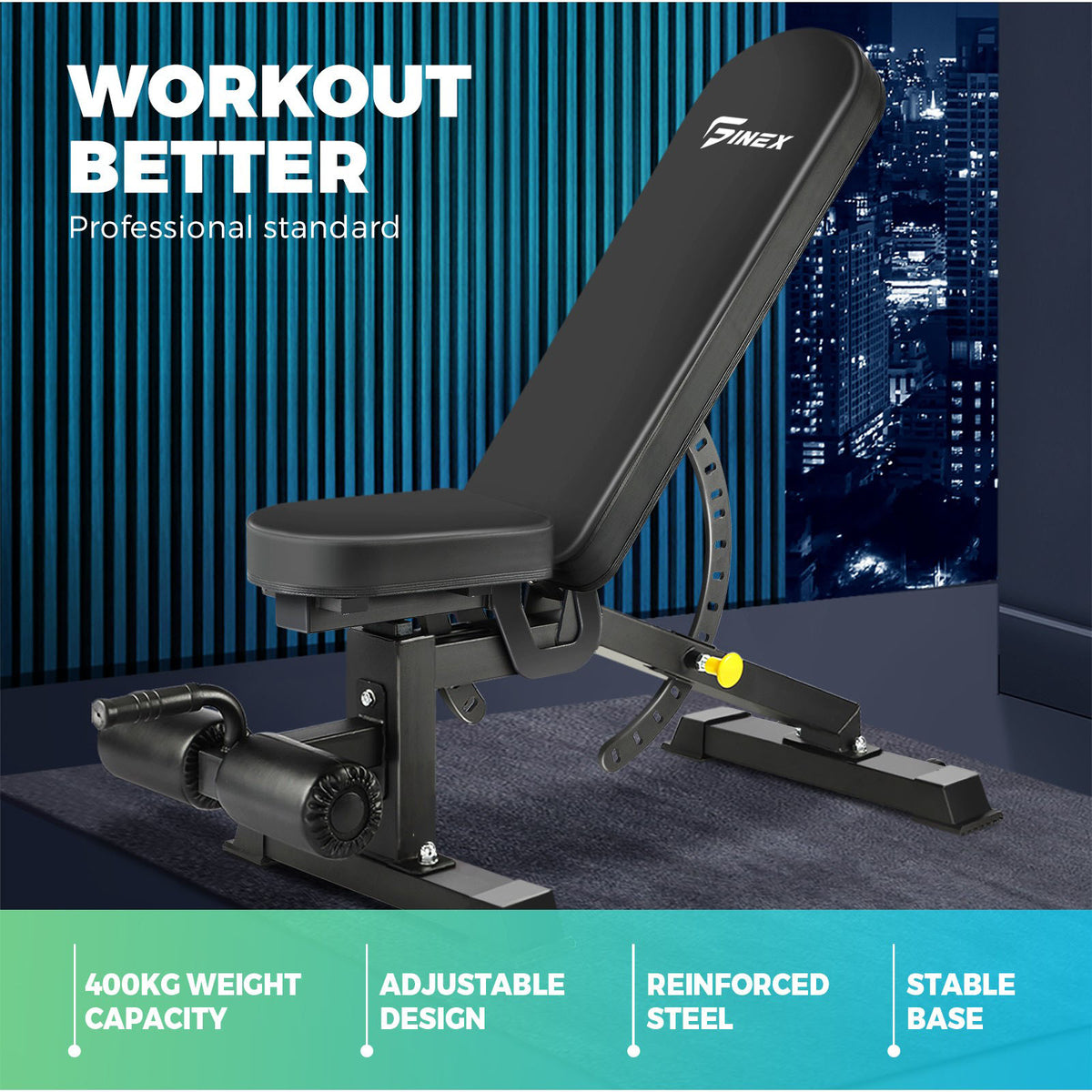 Finex Weight Bench Press Adjustable FID Bench Press Flat Incline Decline Bench