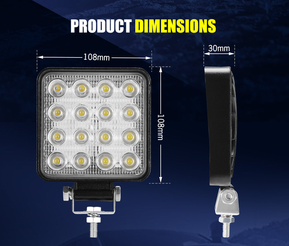 Lightfox 4inch Led Work Light 1 LUX @ 128M IP68 6501 - 7000 lm - Sunyee