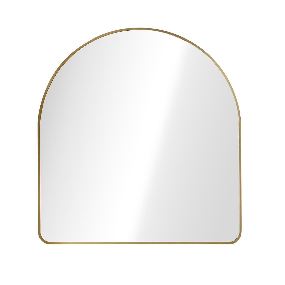 Oikiture Arched Wall Mirror Vanity Makeup Aluminium Frame 100x100cm Gold