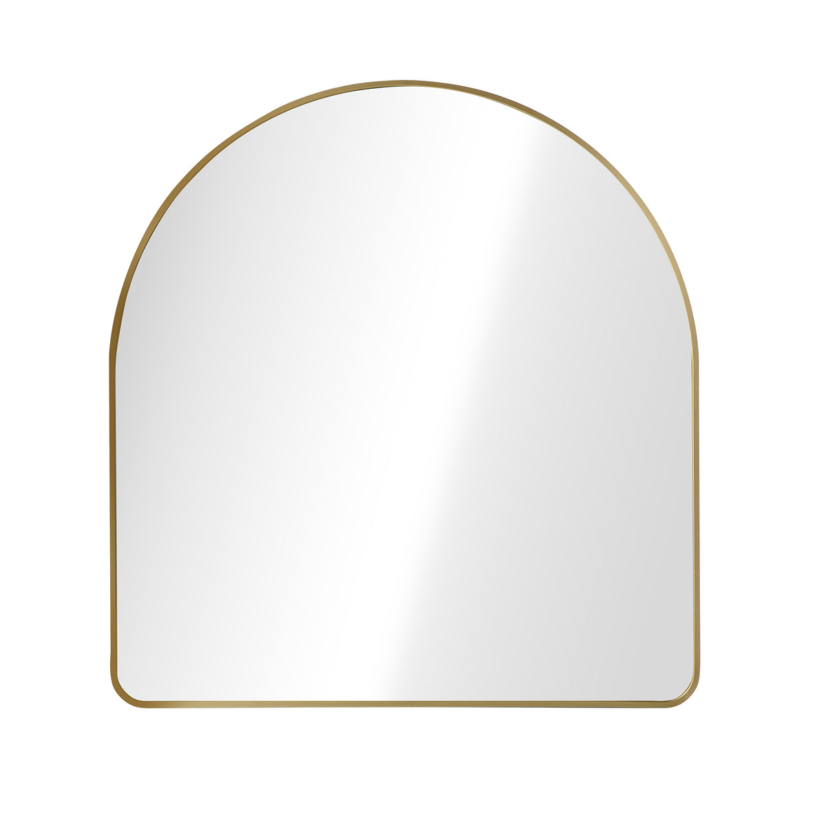Oikiture Arched Wall Mirror Vanity Makeup Aluminium Frame 85x80cm Gold
