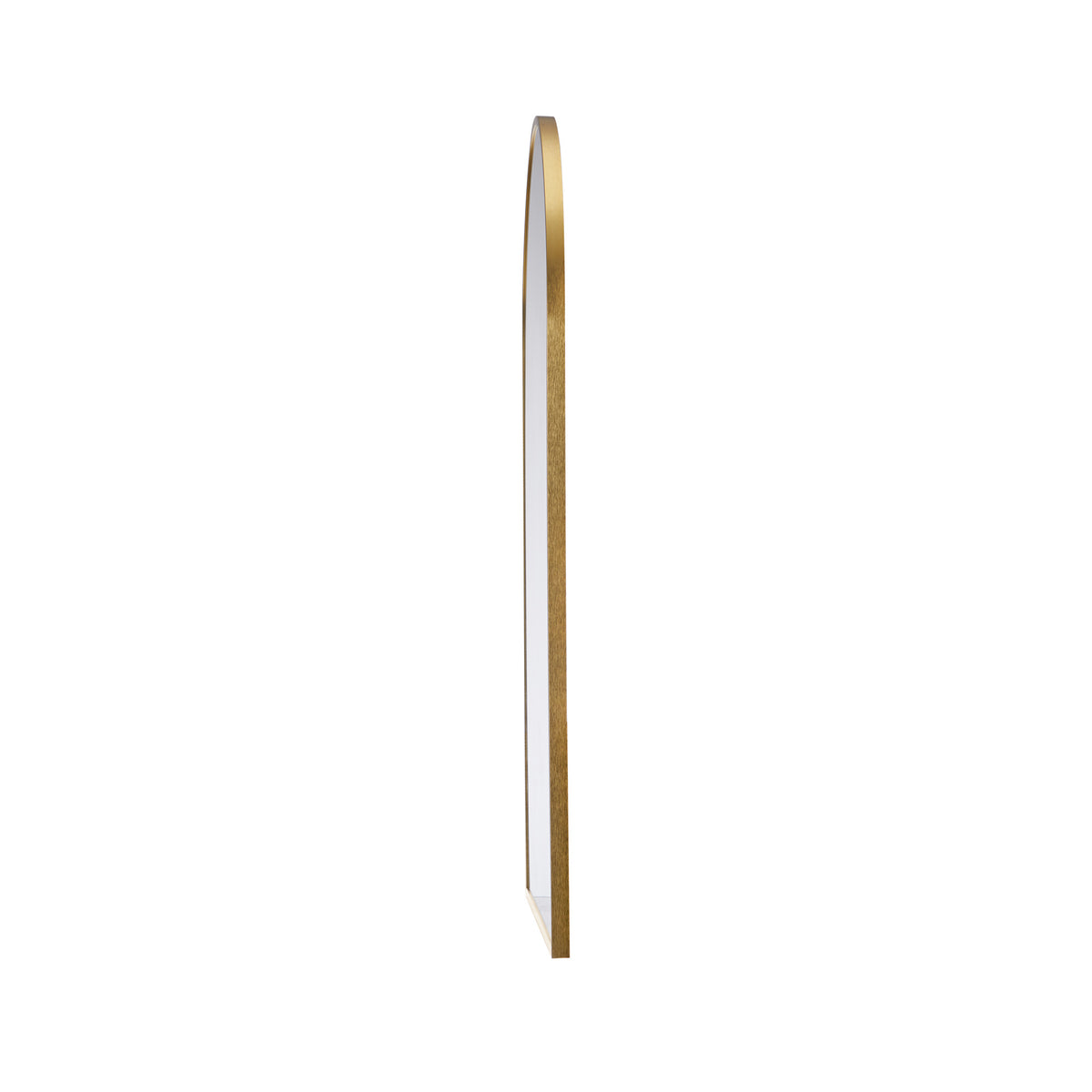 Oikiture Arched Wall Mirror Vanity Makeup Aluminium Frame 85x80cm Gold
