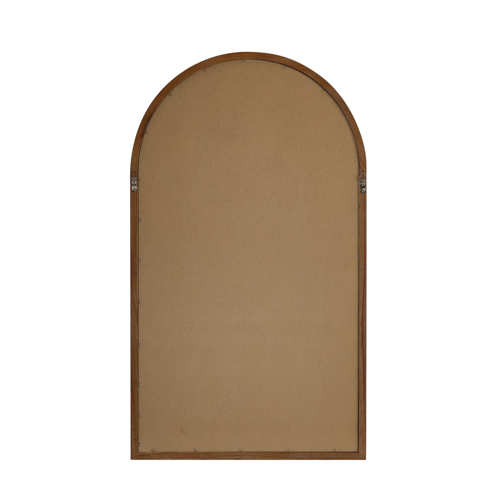 Oikiture Arched Wall Mirrors Home Decor 86x50cm Brown Wooden Set of 2 - Sunyee