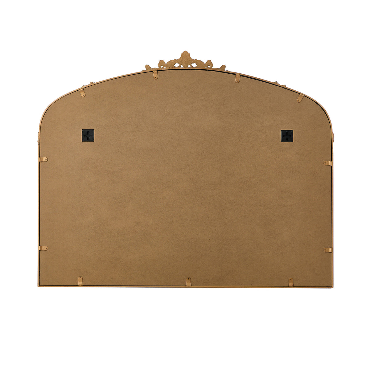 Oikiture Vintage Wall Mirror Arched Vanity Mirror Metal Frame 100x80cm Gold - Sunyee