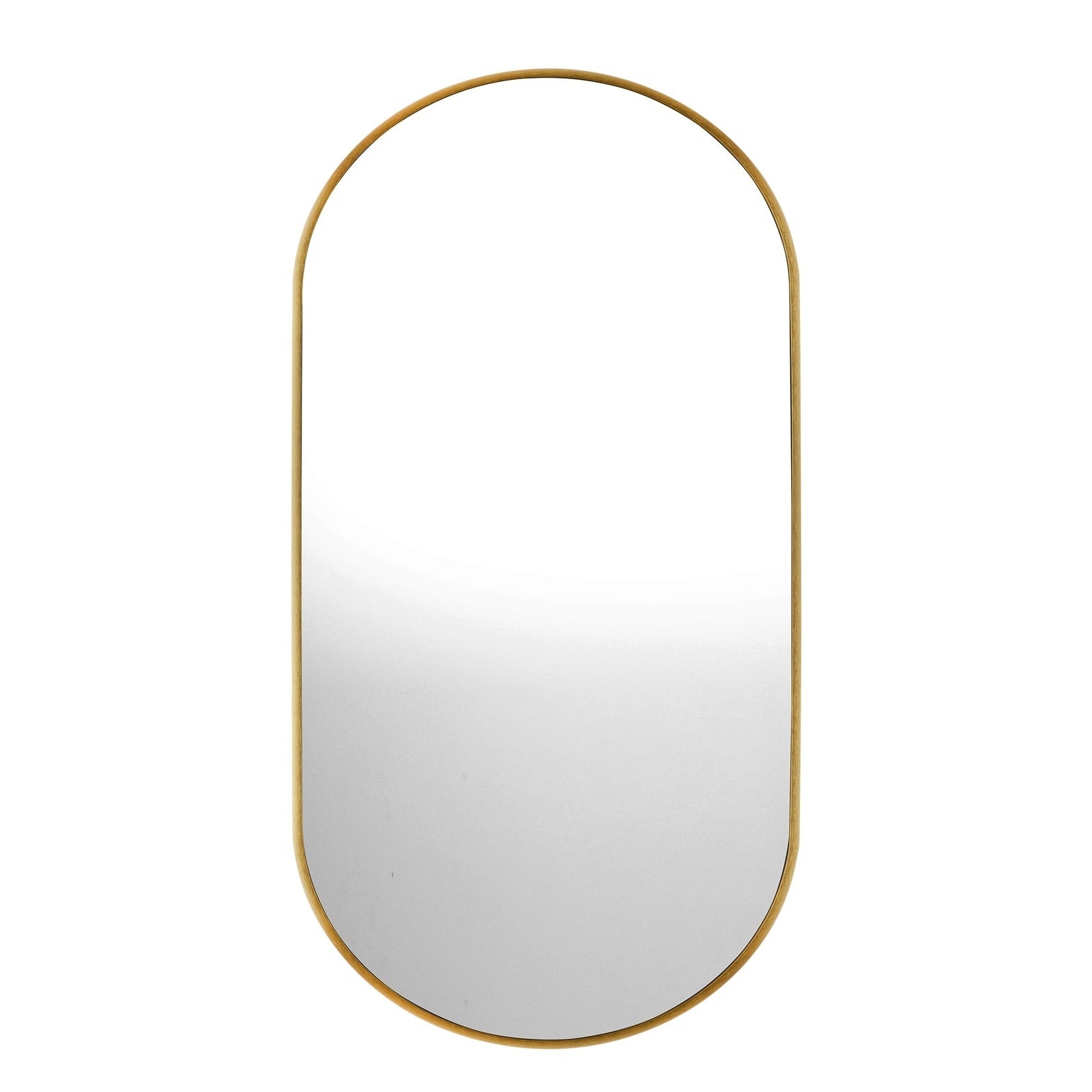 Oikiture Wall Mirrors Oval Makeup Mirror Bedroom Home Decor Gold 84x50cm - Sunyee