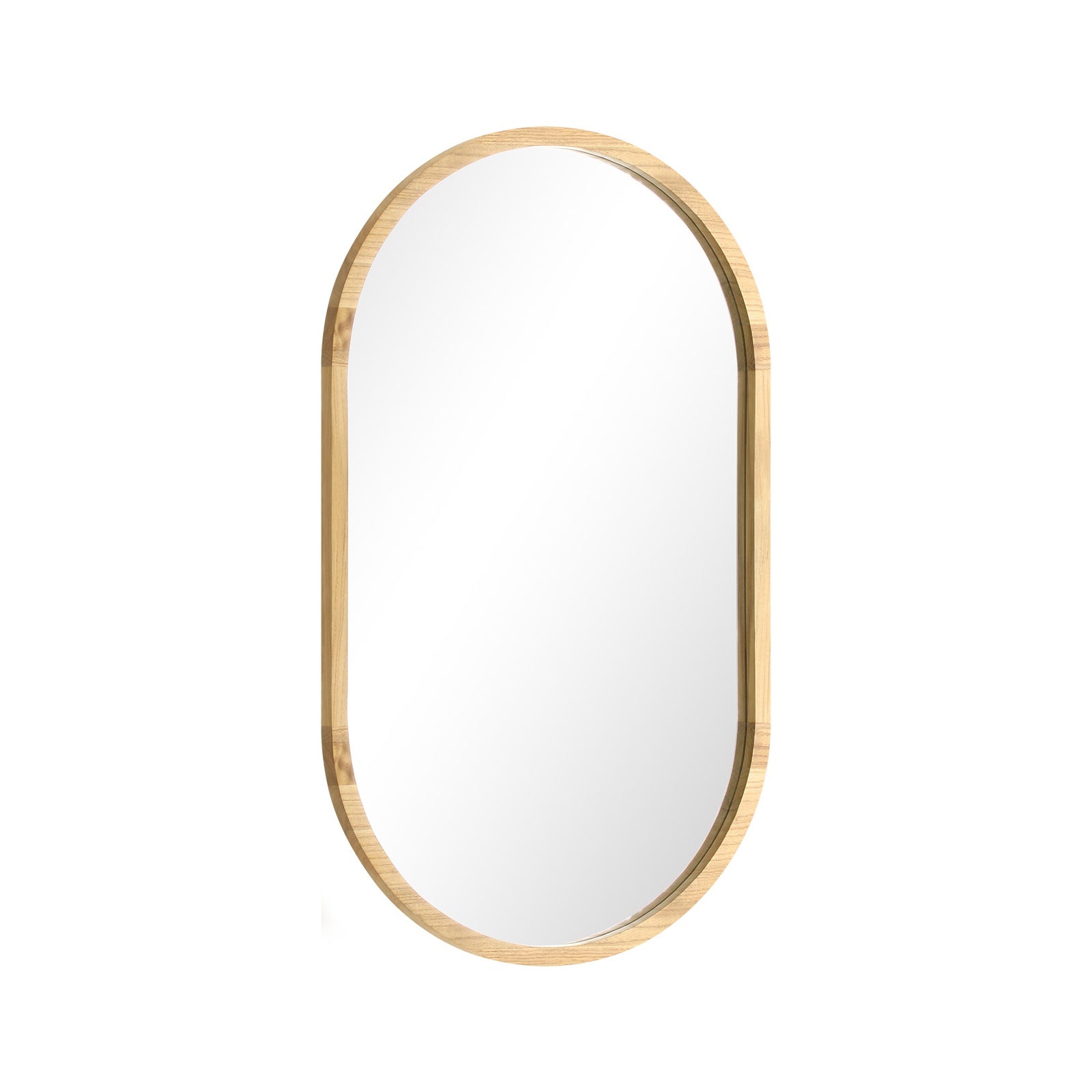 Oikiture Wooden Wall Mirrors Oval Makeup Mirror Home Decor 84x50cm - Sunyee
