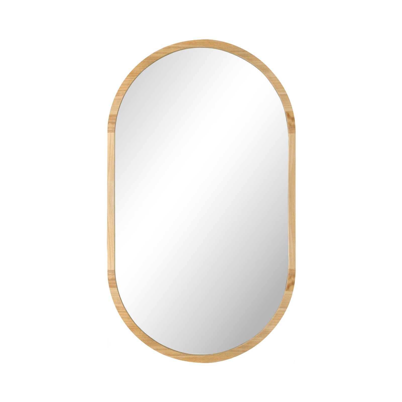 Oikiture Wooden Wall Mirrors Oval Makeup Mirror Home Decor 84x50cm - Sunyee
