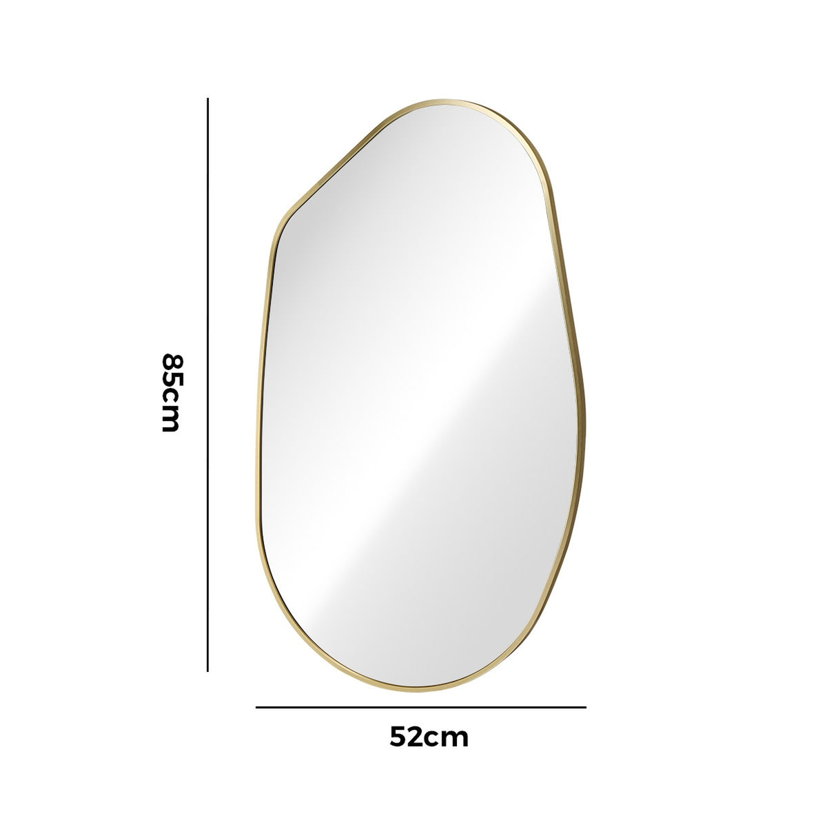 Oikiture Irregular Wall Mirror Hanging Mirror Aluminium Frame Entryway Gold