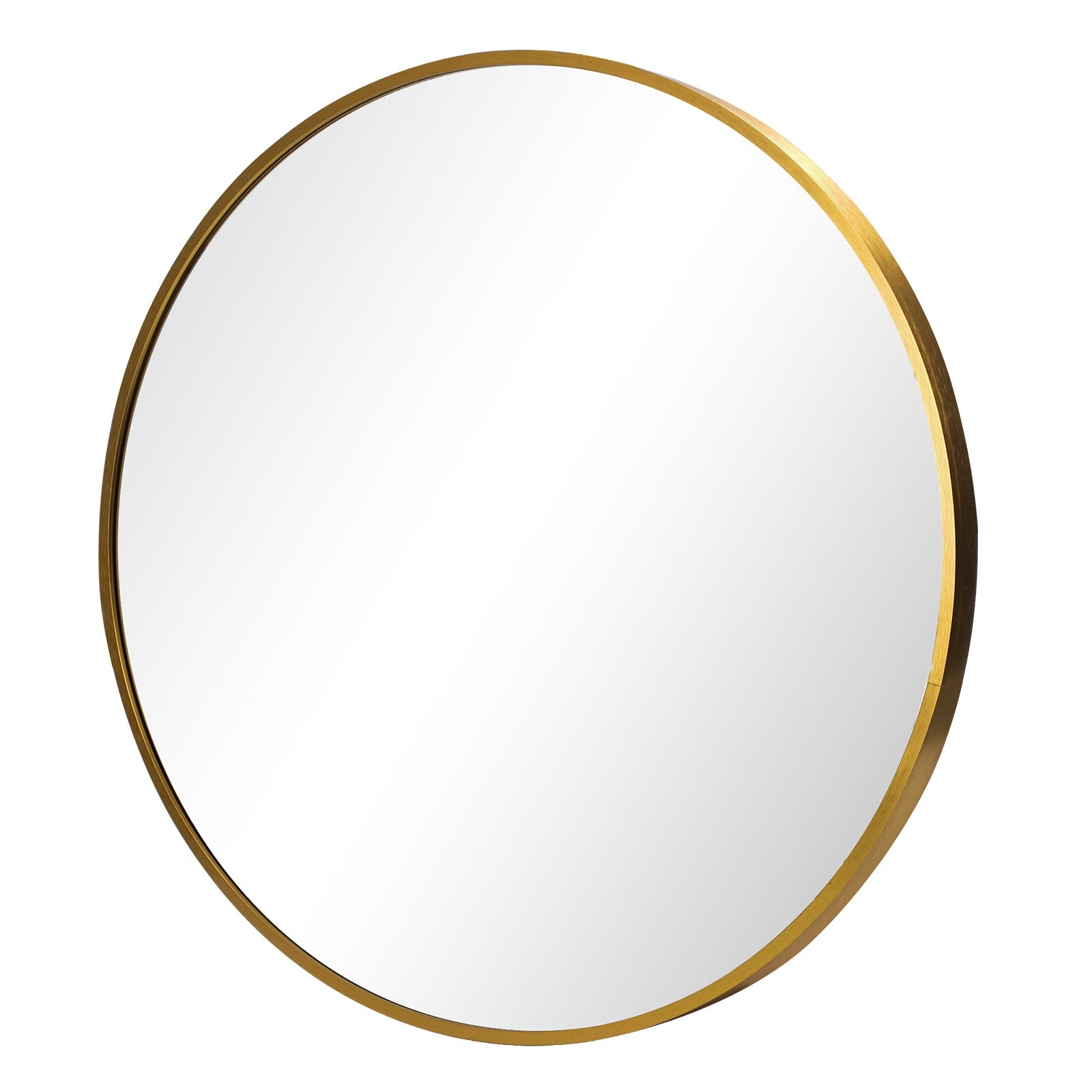 Oikiture Wall Mirrors Round 70cm Makeup Mirror Vanity Home Decor Gold Bedroom - Sunyee