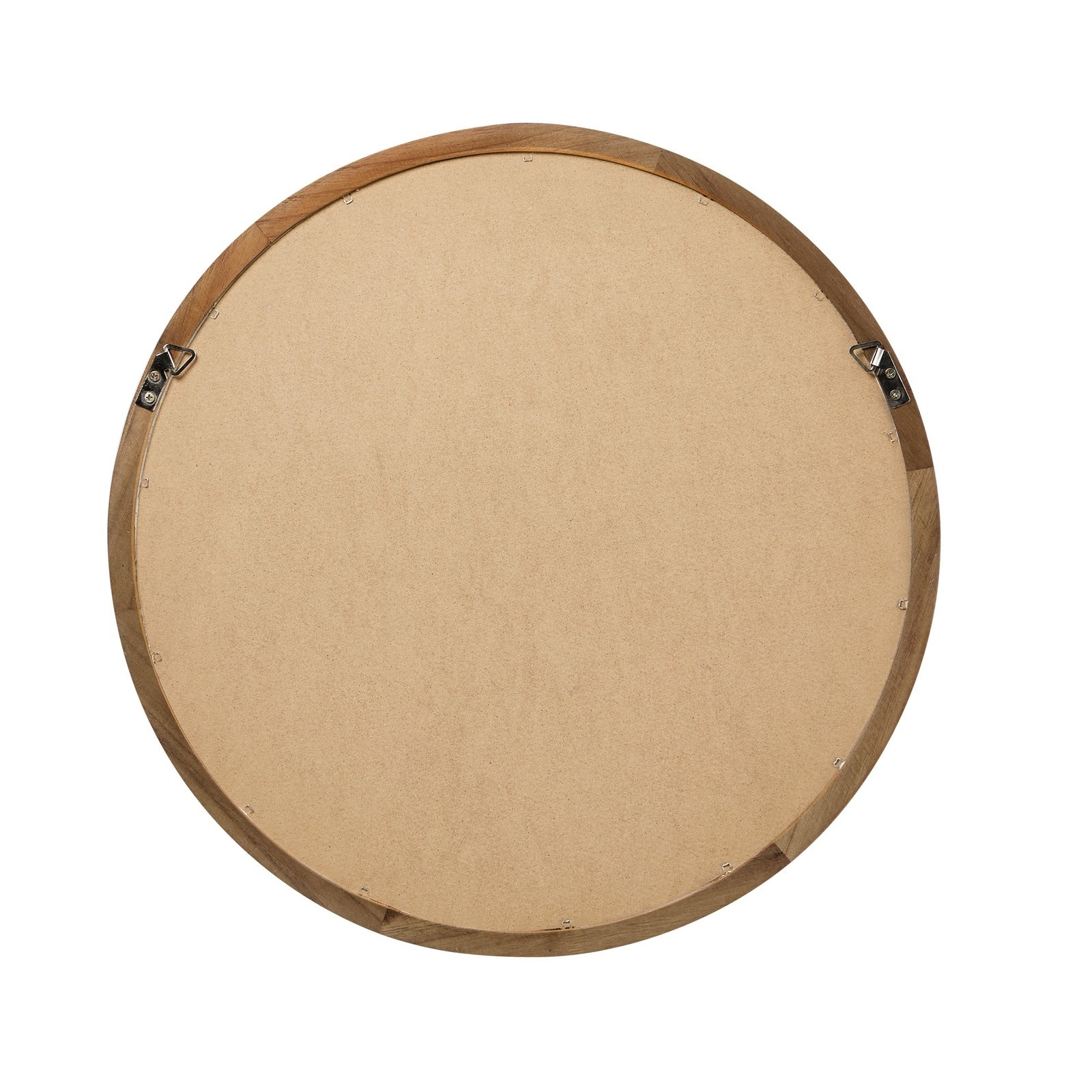 Oikiture Wall Mirrors Round Home Decor 90cm Walnut Set of 2 - Sunyee