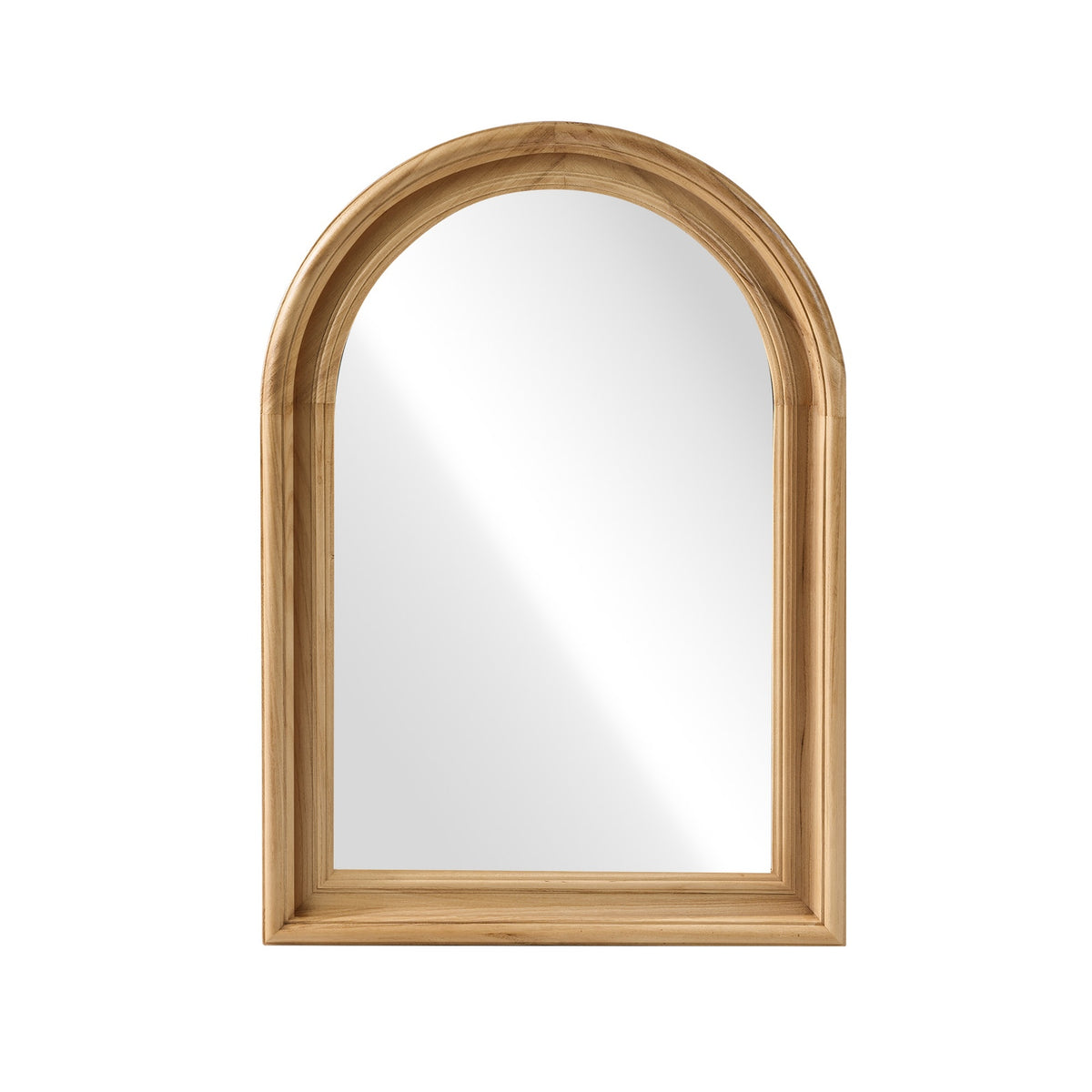 Oikiture Arched Wall Mirror Decorative Mirror Wide Frame 85x60cm Natural