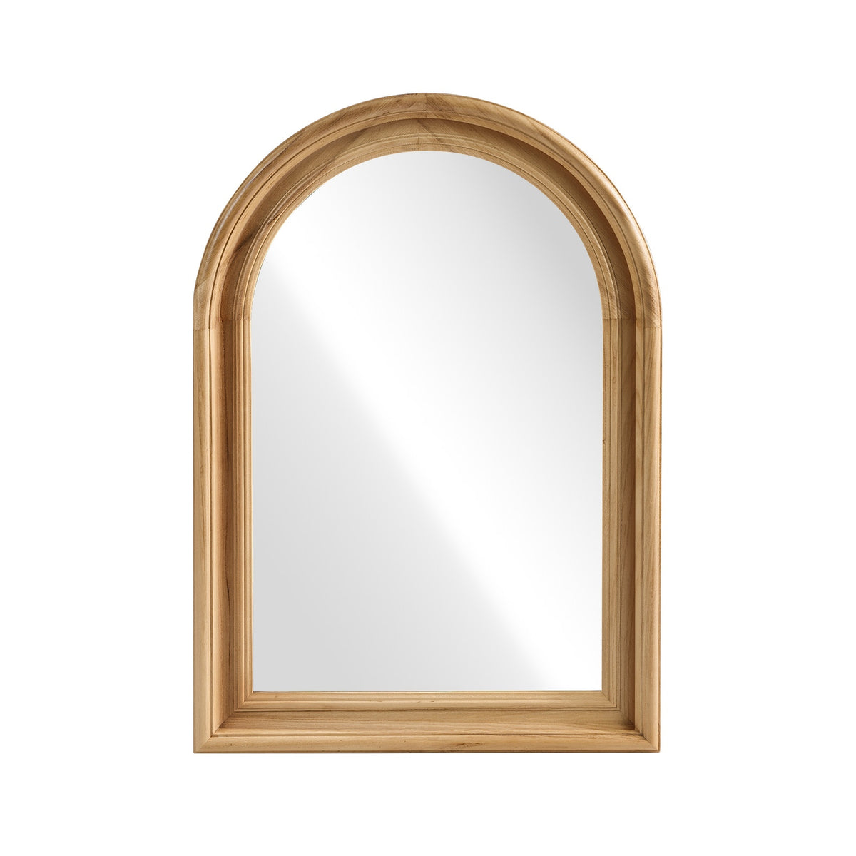 Oikiture Arched Wall Mirror Decorative Mirror Wide Frame 85x60cm Natural