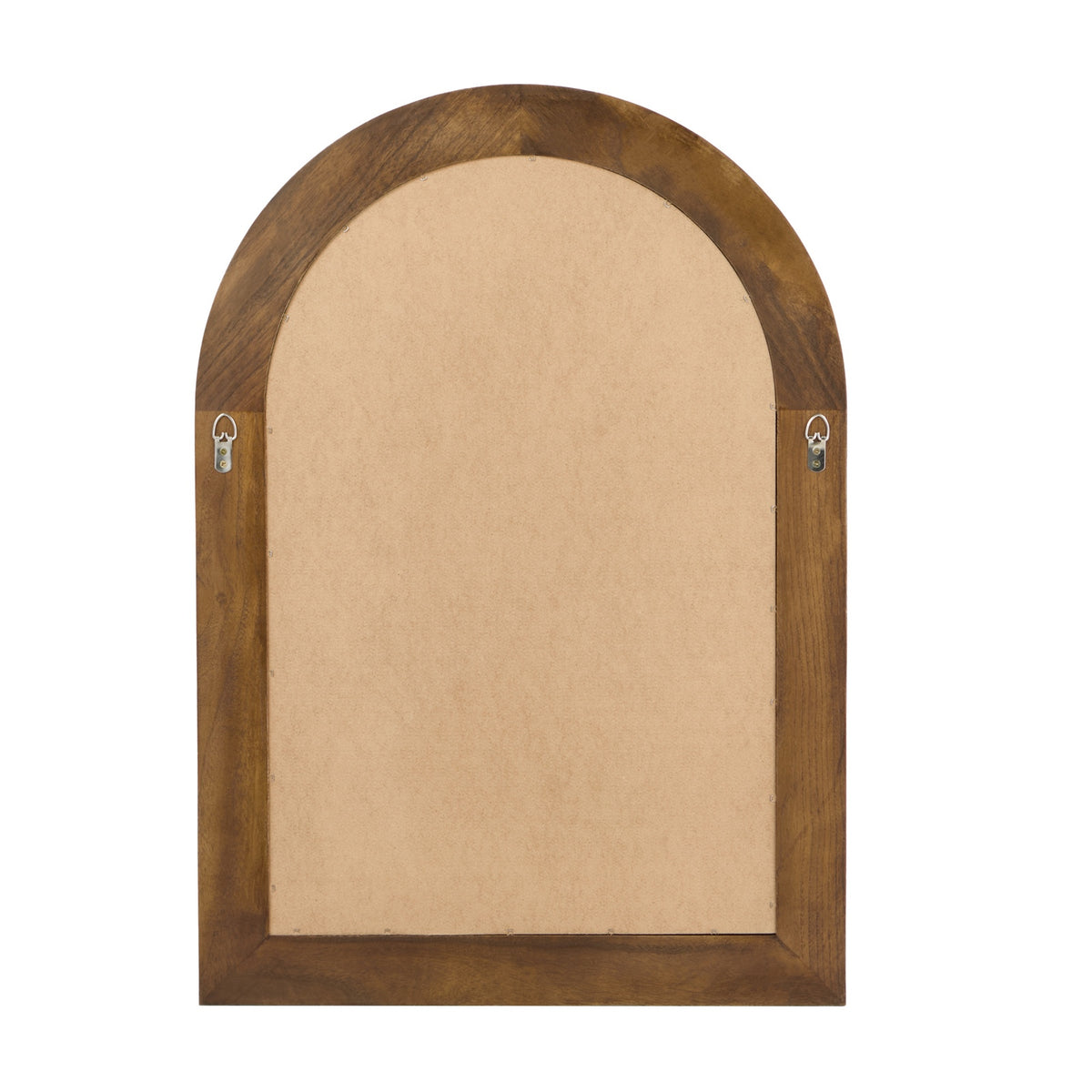 Oikiture Arched Wall Mirror Decorative Mirror Wide Frame 85x60cm Walnut