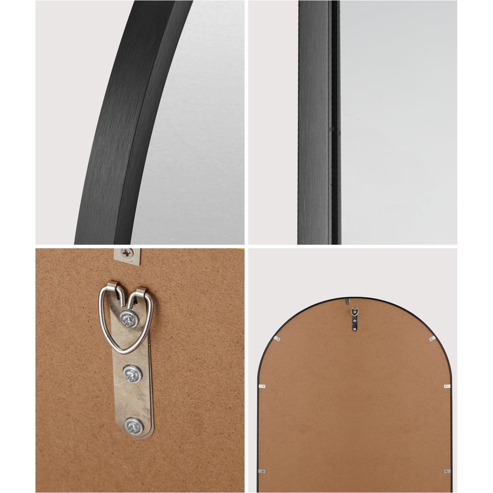 Oikiture Wall Mirrors Oval Home Decor Mirror Black 84x50cm Set of 2 - Sunyee