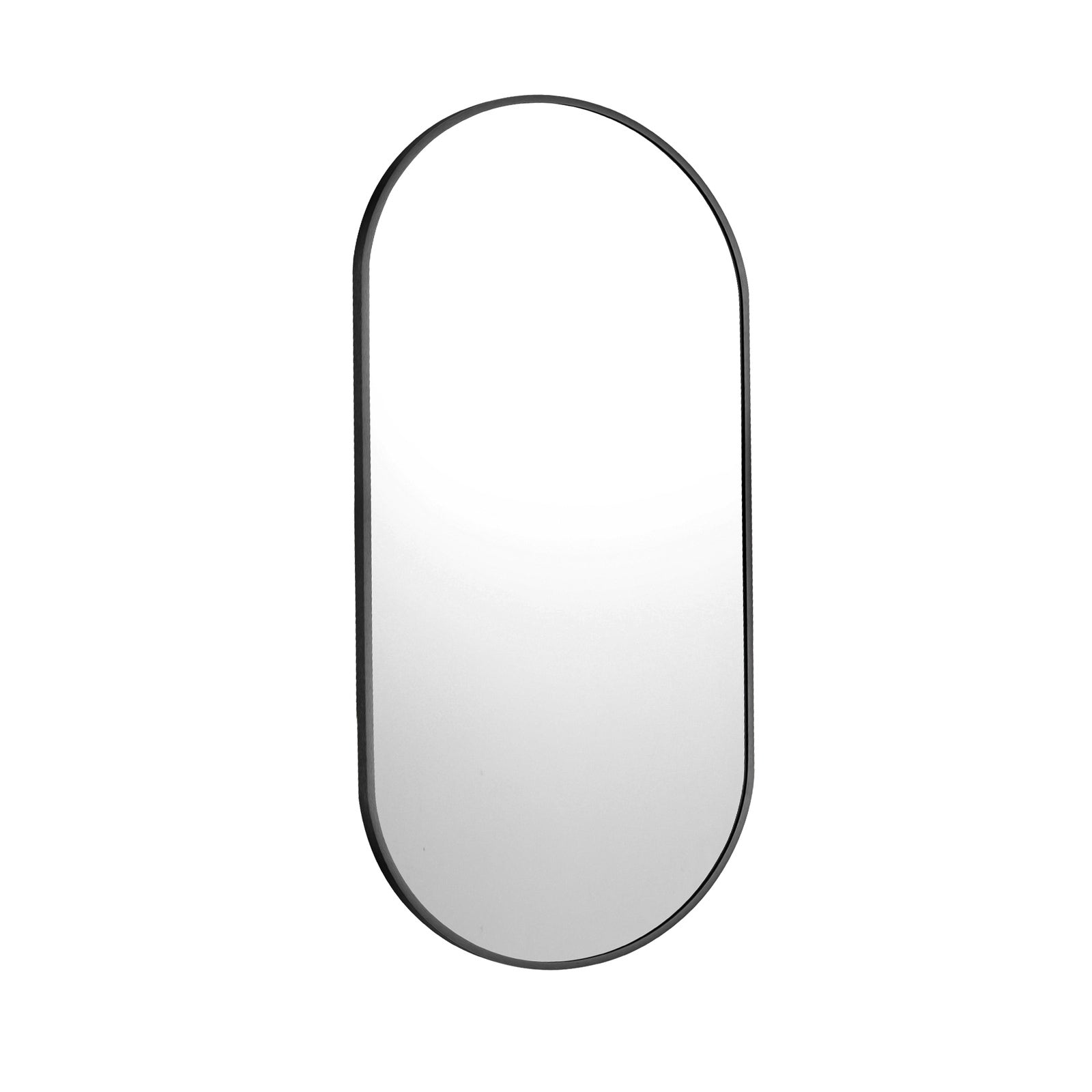 Oikiture Wall Mirrors Oval Home Decor Mirror Black 84x50cm Set of 2 - Sunyee