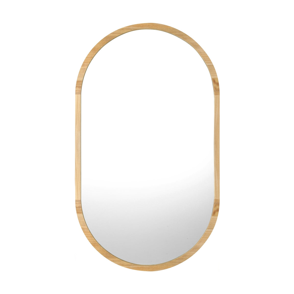 Oikiture Oval Wall Mirrors Bathroom Makeup Mirror Home Decor Black/Gold/Wooden
