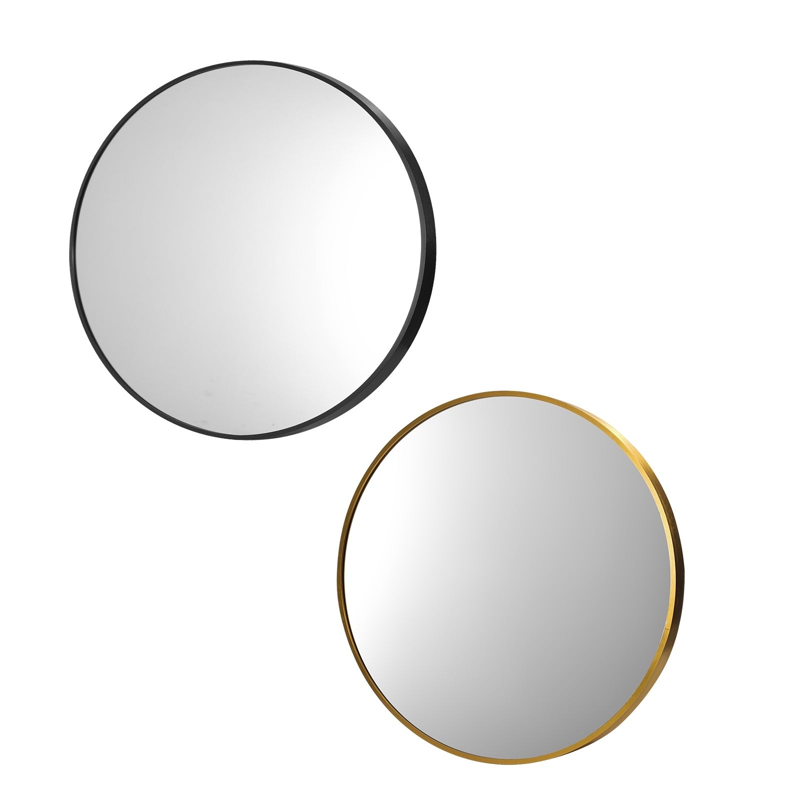Oikiture Wall Mirrors Round Makeup Mirror Home Decor 50/60/70/80/90cm - Sunyee