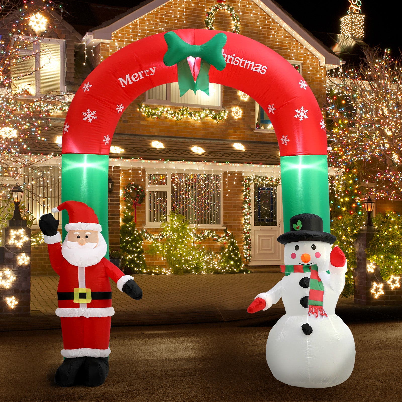 Tinseltown 2.4M Christmas Inflatable Archway Xmas LED Lights Outdoor Decoration - Sunyee