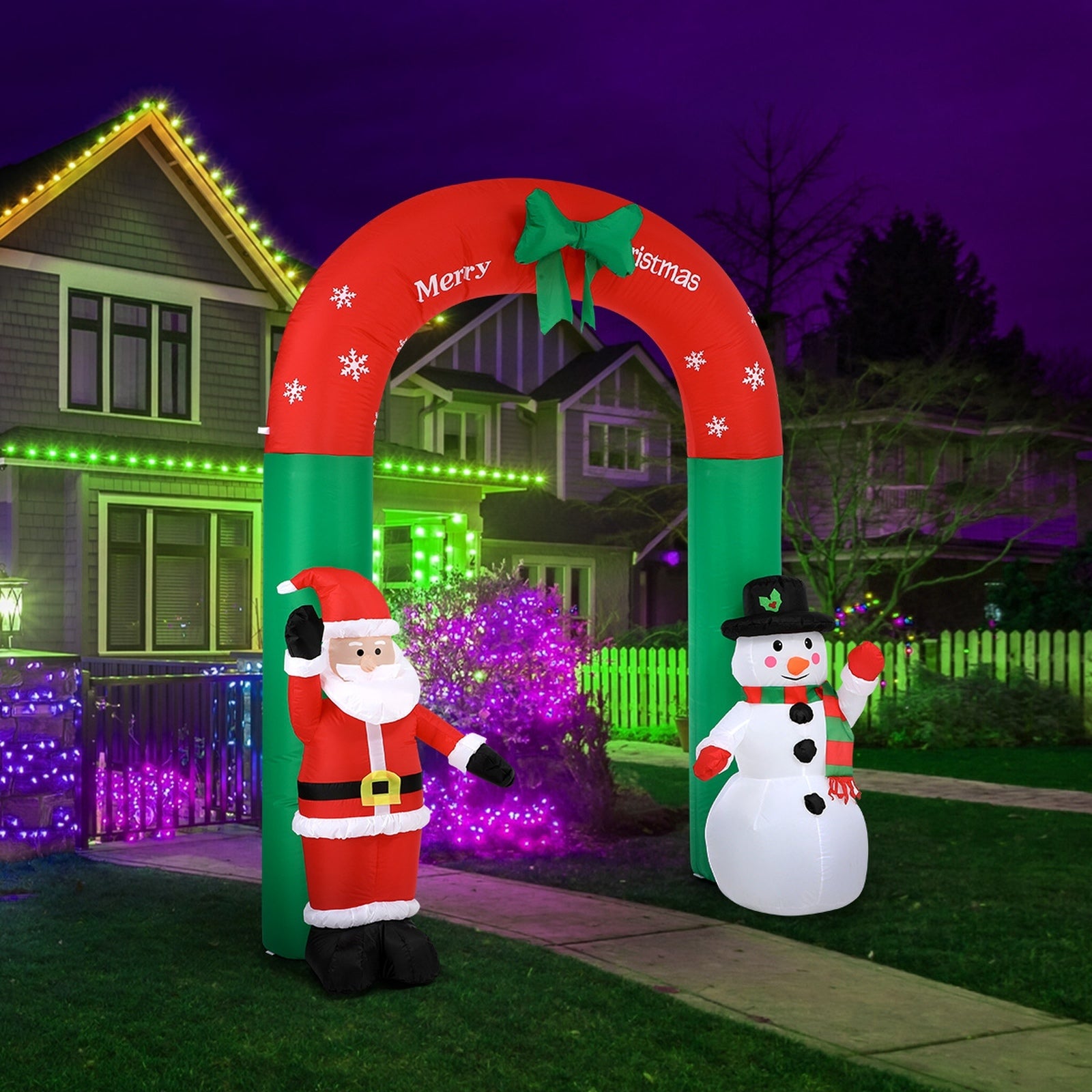 Tinseltown 2.4M Christmas Inflatable Archway Xmas LED Lights Outdoor Decoration - Sunyee